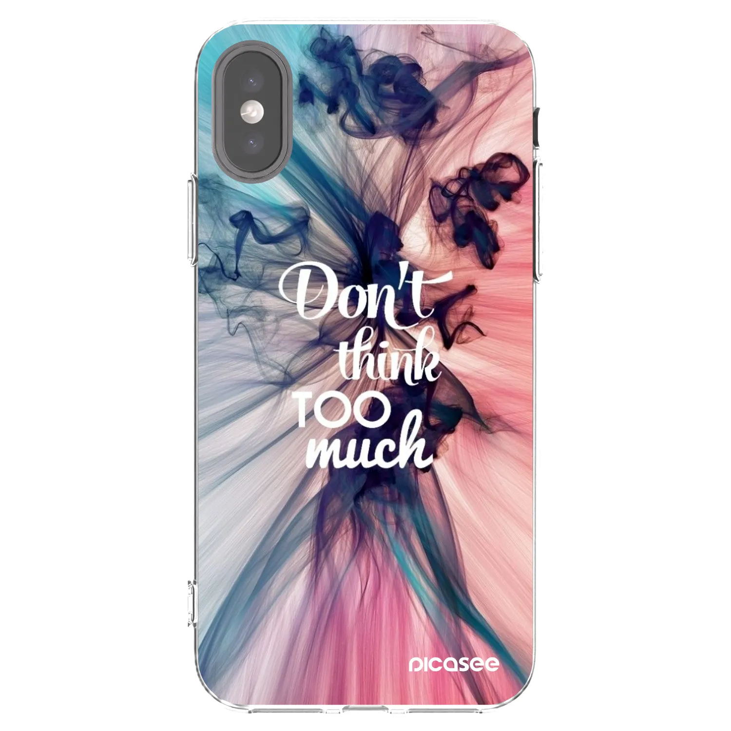 Picasee silikonový průhledný obal pro Apple iPhone X/XS - Nemysli tolik