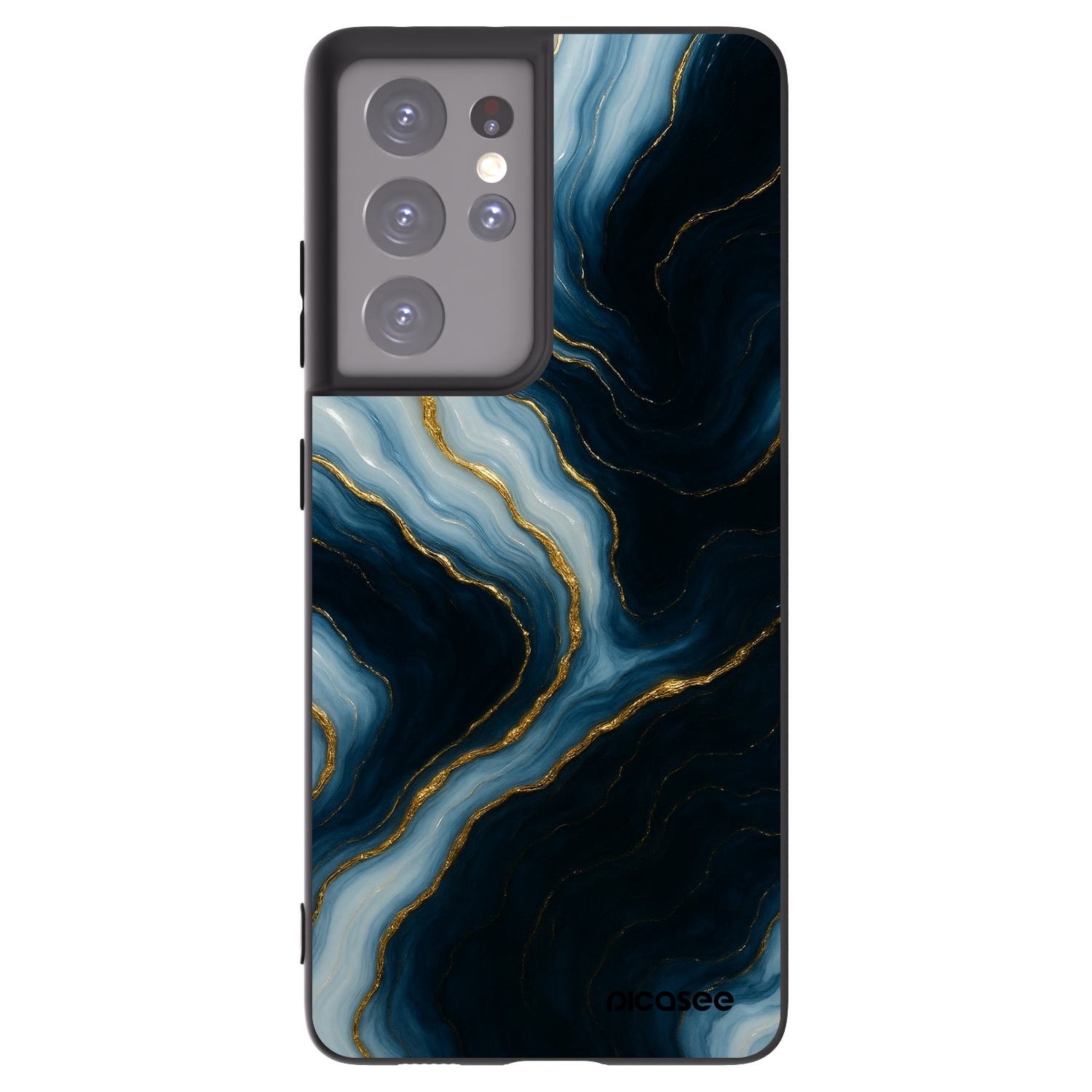 Picasee silikonový černý obal pro Samsung Galaxy S21 Ultra 5G G998B - Luna