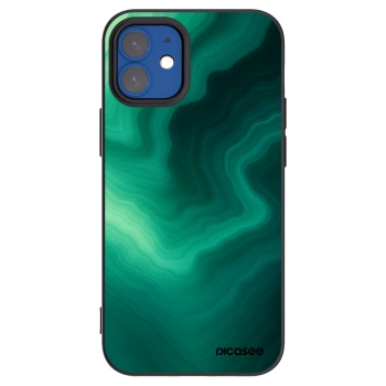 Picasee silikonový černý obal pro Apple iPhone 12 mini - Malachite