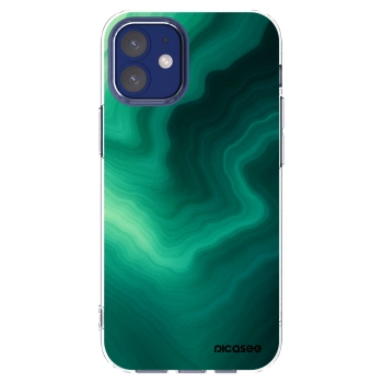 Picasee silikonový průhledný obal pro Apple iPhone 12 mini - Malachite