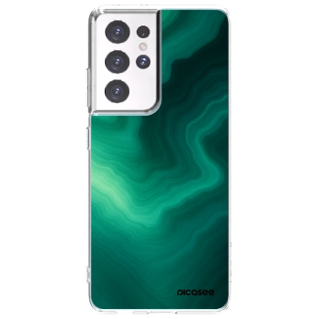Picasee silikonový průhledný obal pro Samsung Galaxy S21 Ultra 5G G998B - Malachite