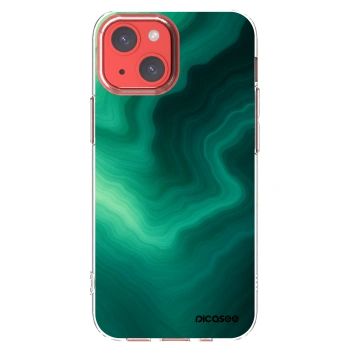 Picasee silikonový průhledný obal pro Apple iPhone 13 mini - Malachite