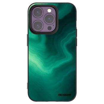 Picasee silikonový černý obal pro Apple iPhone 14 Pro - Malachite