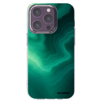 Picasee silikonový průhledný obal pro Apple iPhone 14 Pro - Malachite