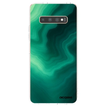 Picasee silikonový průhledný obal pro Samsung Galaxy S10 Plus G975 - Malachite