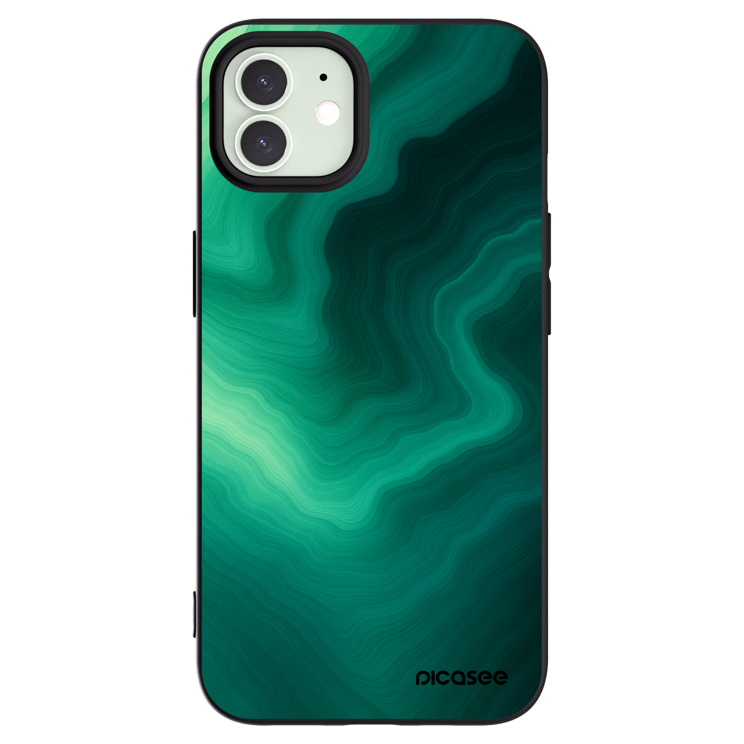 Picasee silikonový černý obal pro Apple iPhone 12 Pro - Malachite