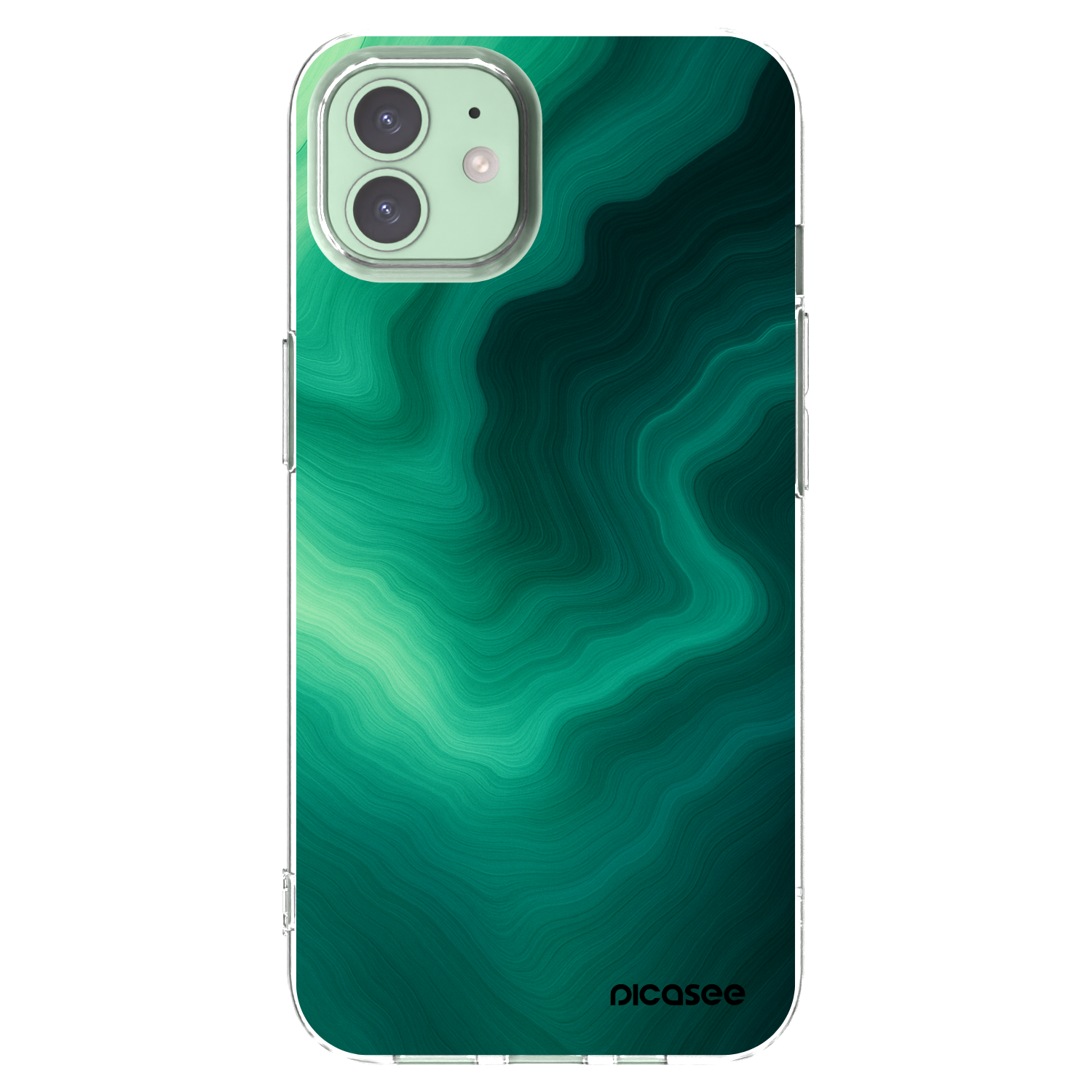 Picasee silikonový průhledný obal pro Apple iPhone 12 Pro - Malachite