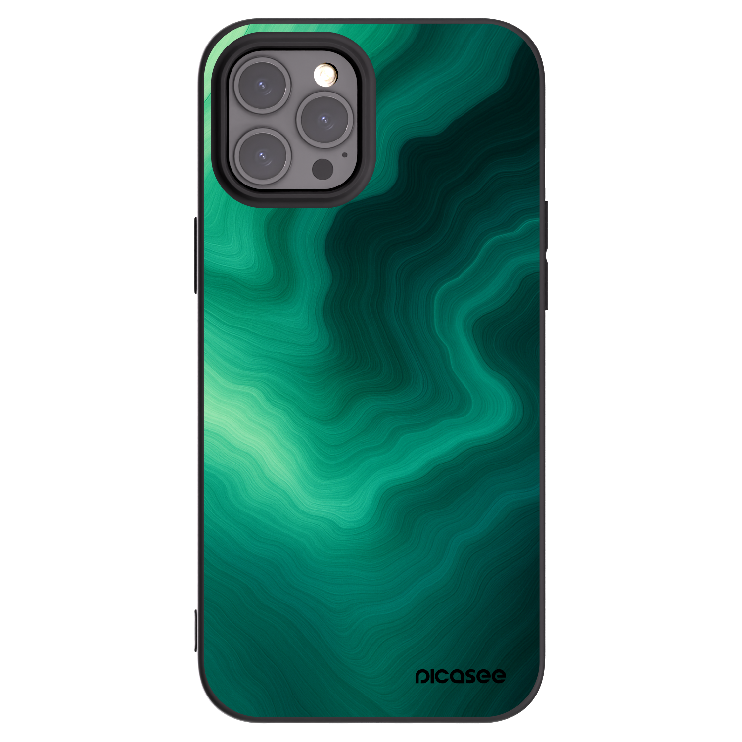 Picasee silikonový černý obal pro Apple iPhone 12 Pro Max - Malachite