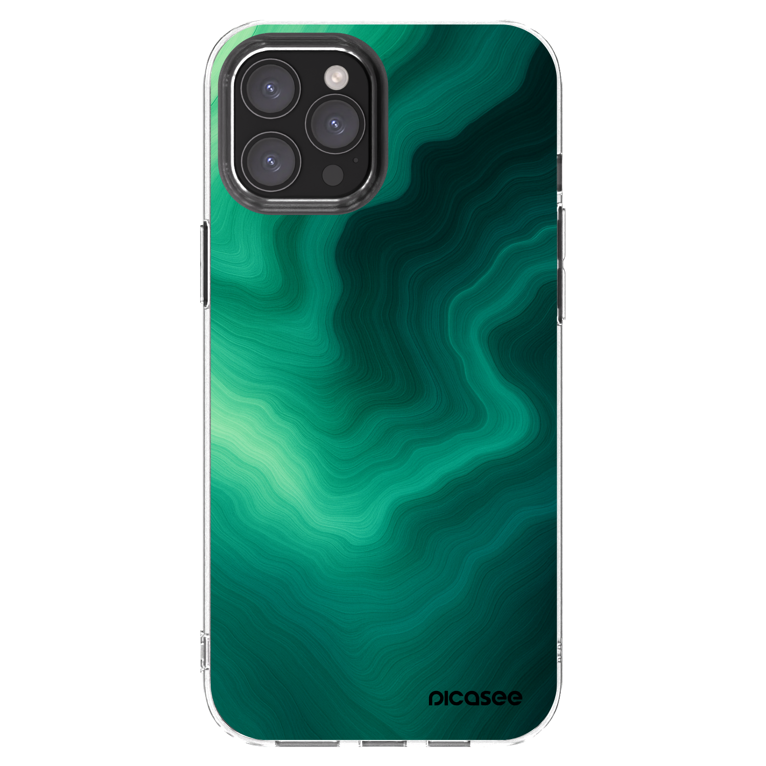 Picasee silikonový průhledný obal pro Apple iPhone 12 Pro Max - Malachite