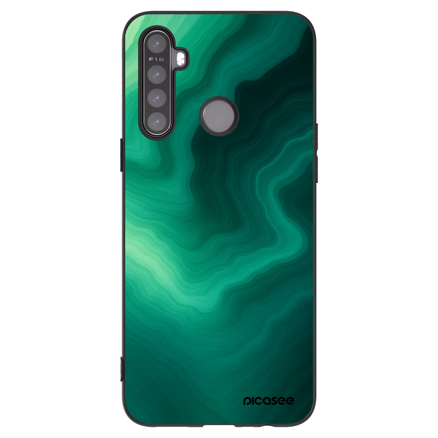 Picasee silikonový černý obal pro Realme 5 - Malachite