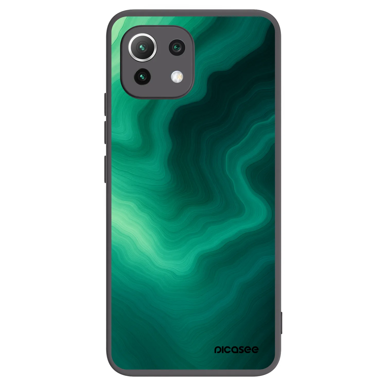 Picasee silikonový černý obal pro Xiaomi Mi 11 Lite - Malachite