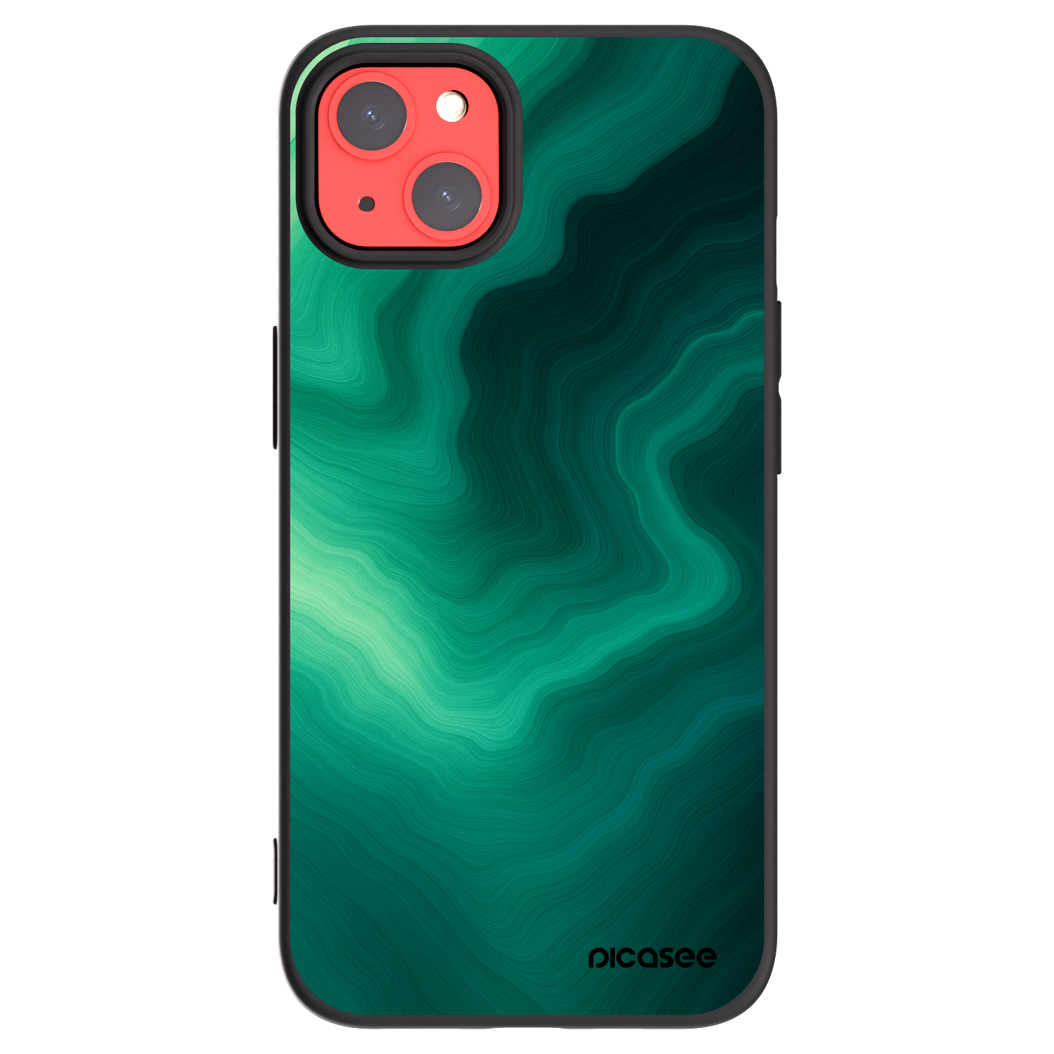 Picasee silikonový černý obal pro Apple iPhone 13 - Malachite