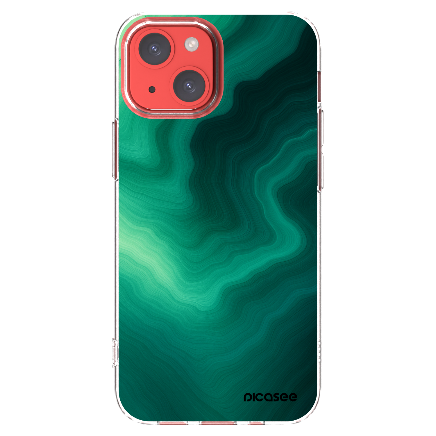 Picasee silikonový průhledný obal pro Apple iPhone 13 mini - Malachite