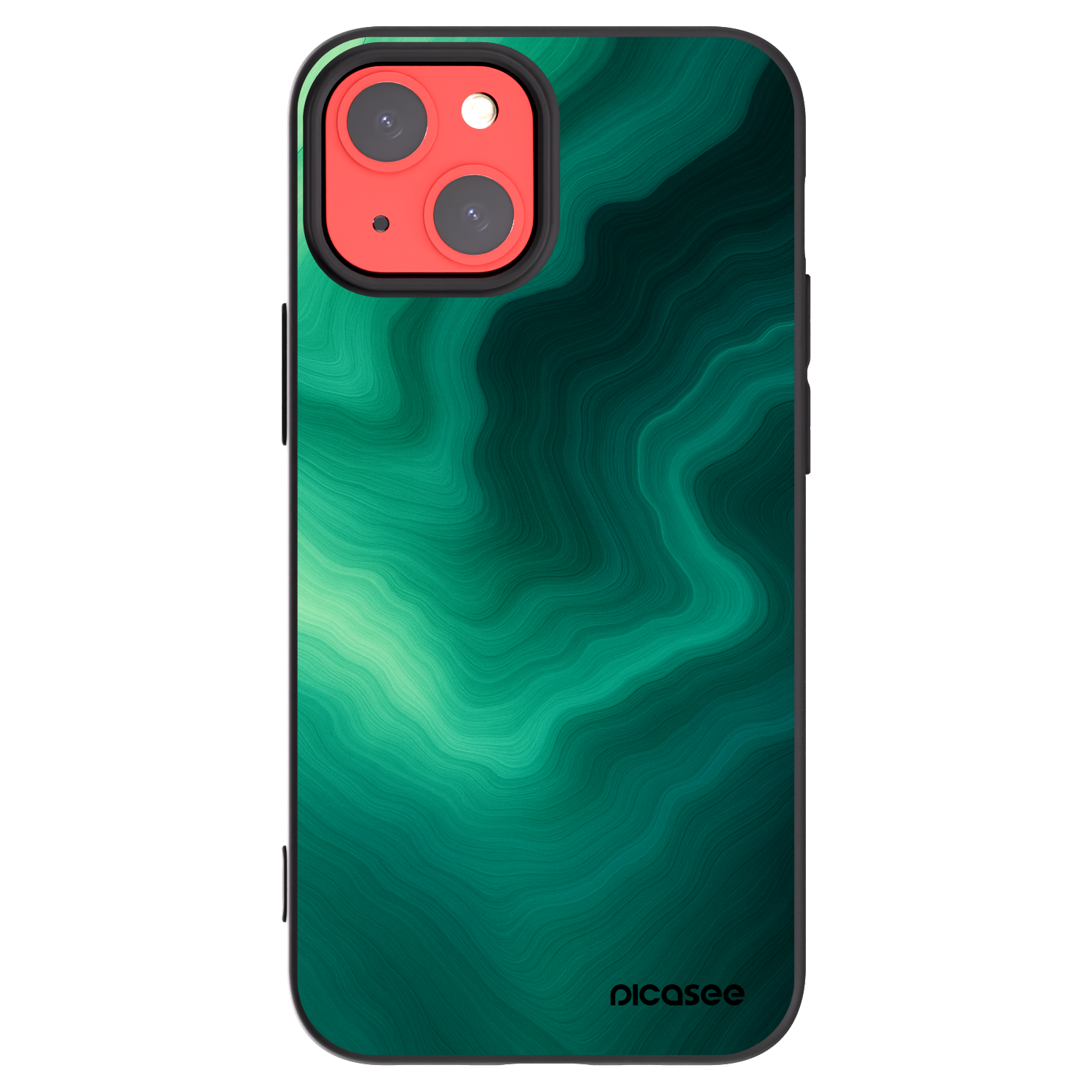 Picasee silikonový černý obal pro Apple iPhone 13 mini - Malachite