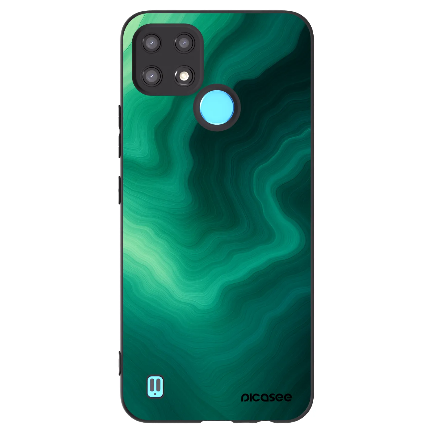 Picasee silikonový černý obal pro Realme C21 - Malachite
