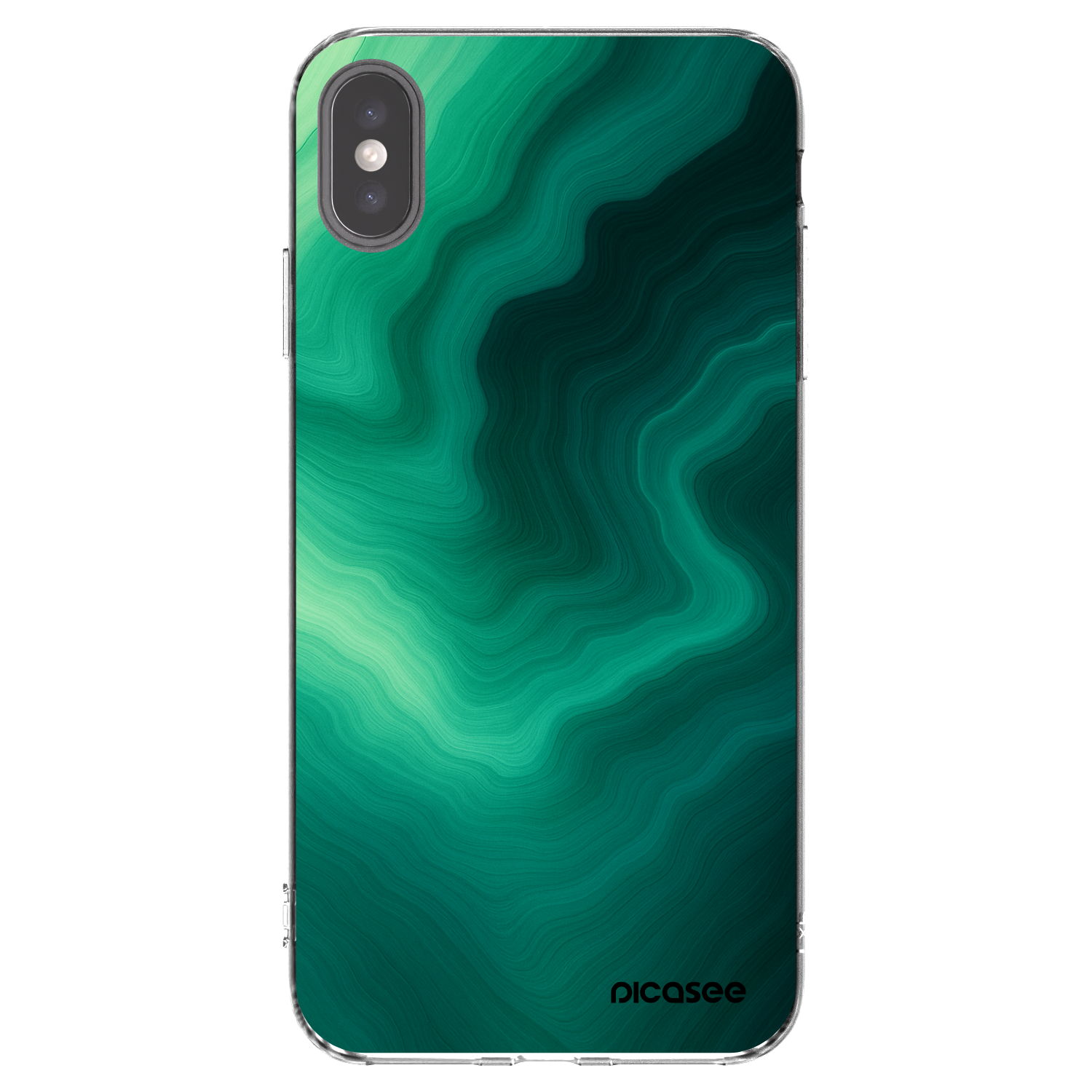 Picasee silikonový průhledný obal pro Apple iPhone XS Max - Malachite
