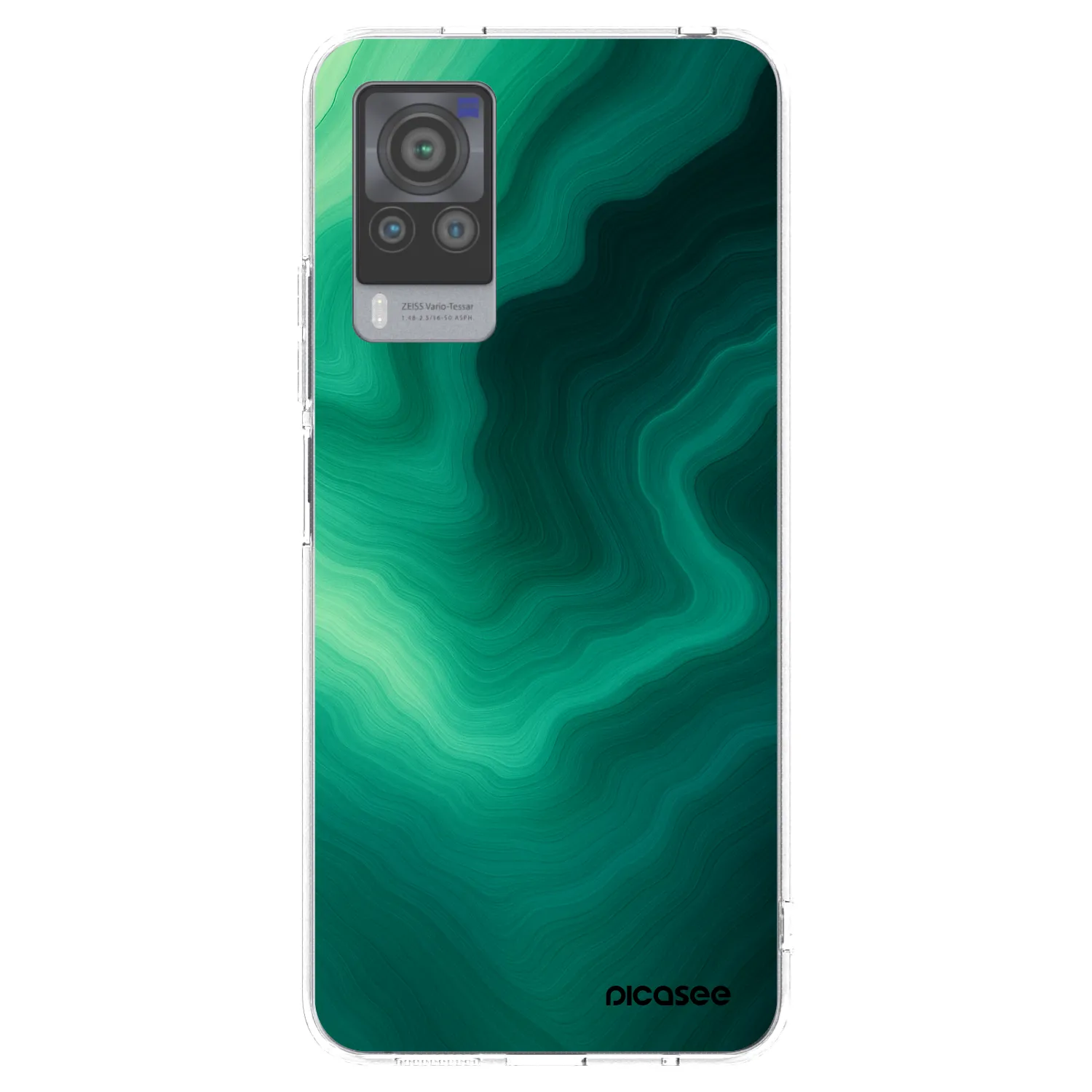 Picasee silikonový průhledný obal pro Vivo X60 Pro 5G - Malachite