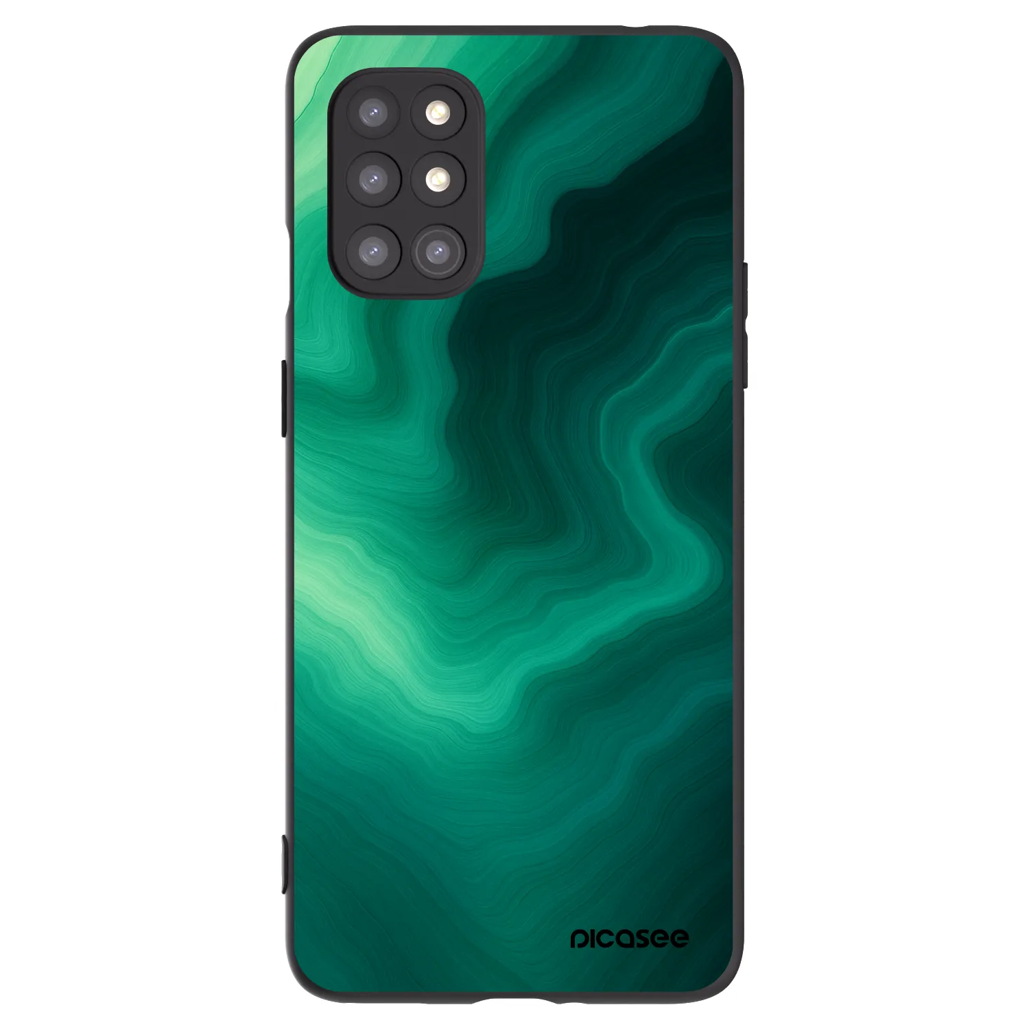 Picasee silikonový černý obal pro OnePlus 8T - Malachite
