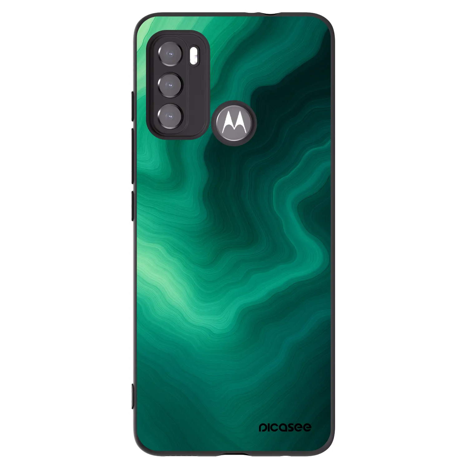 Picasee silikonový černý obal pro Motorola Moto G60 - Malachite