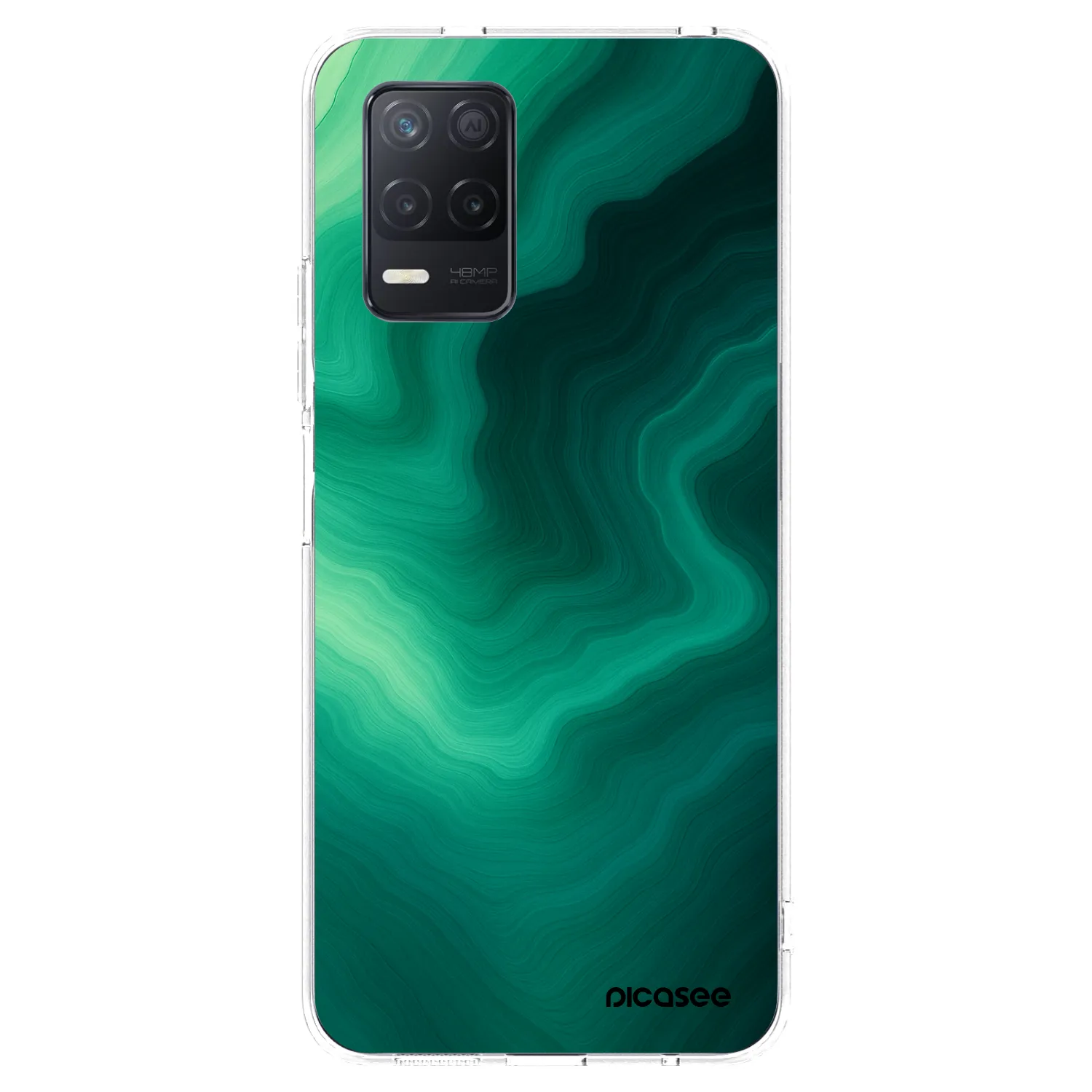 Picasee silikonový průhledný obal pro Realme 8 5G - Malachite