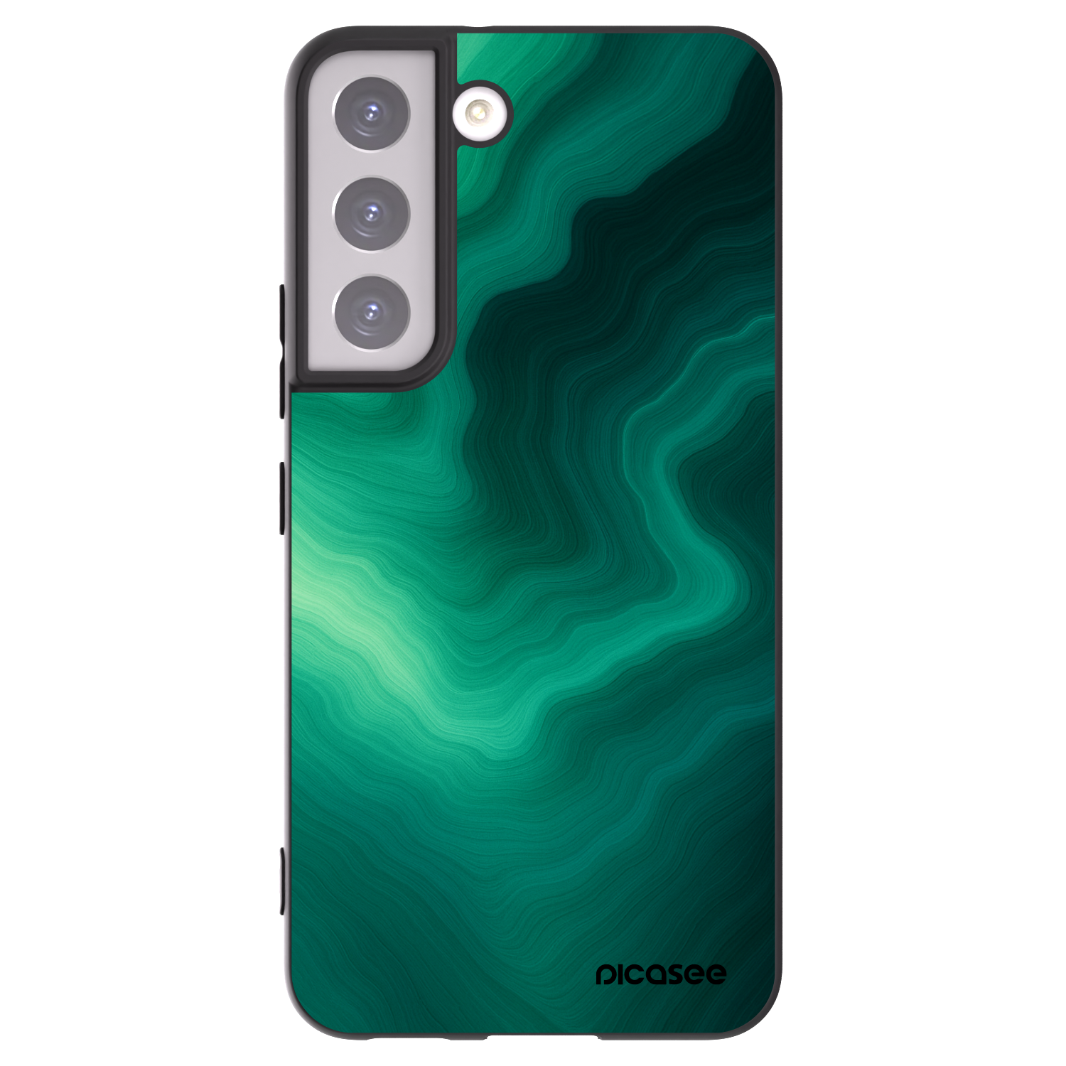 Picasee silikonový černý obal pro Samsung Galaxy S22 5G - Malachite