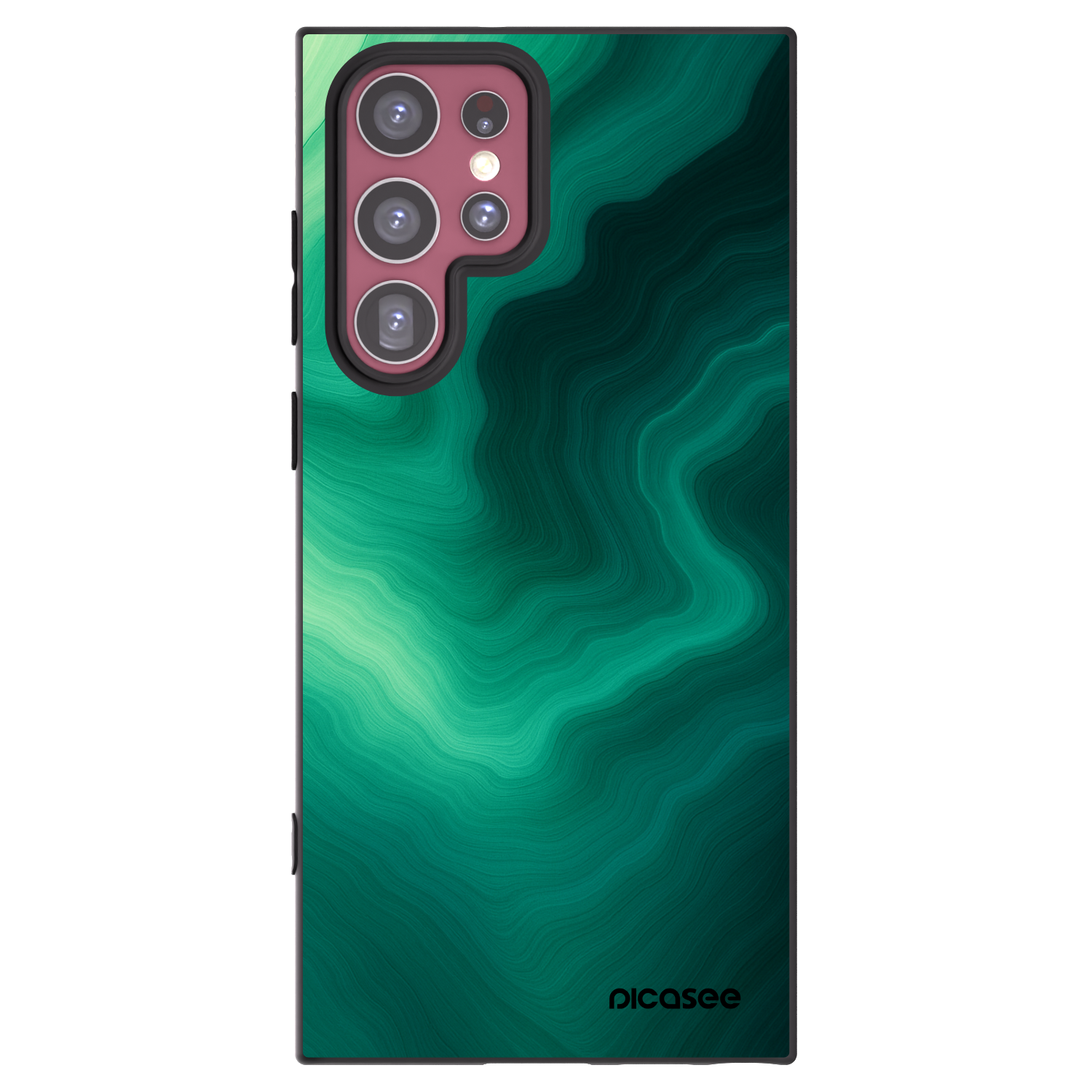 Picasee silikonový černý obal pro Samsung Galaxy S22 Ultra 5G - Malachite
