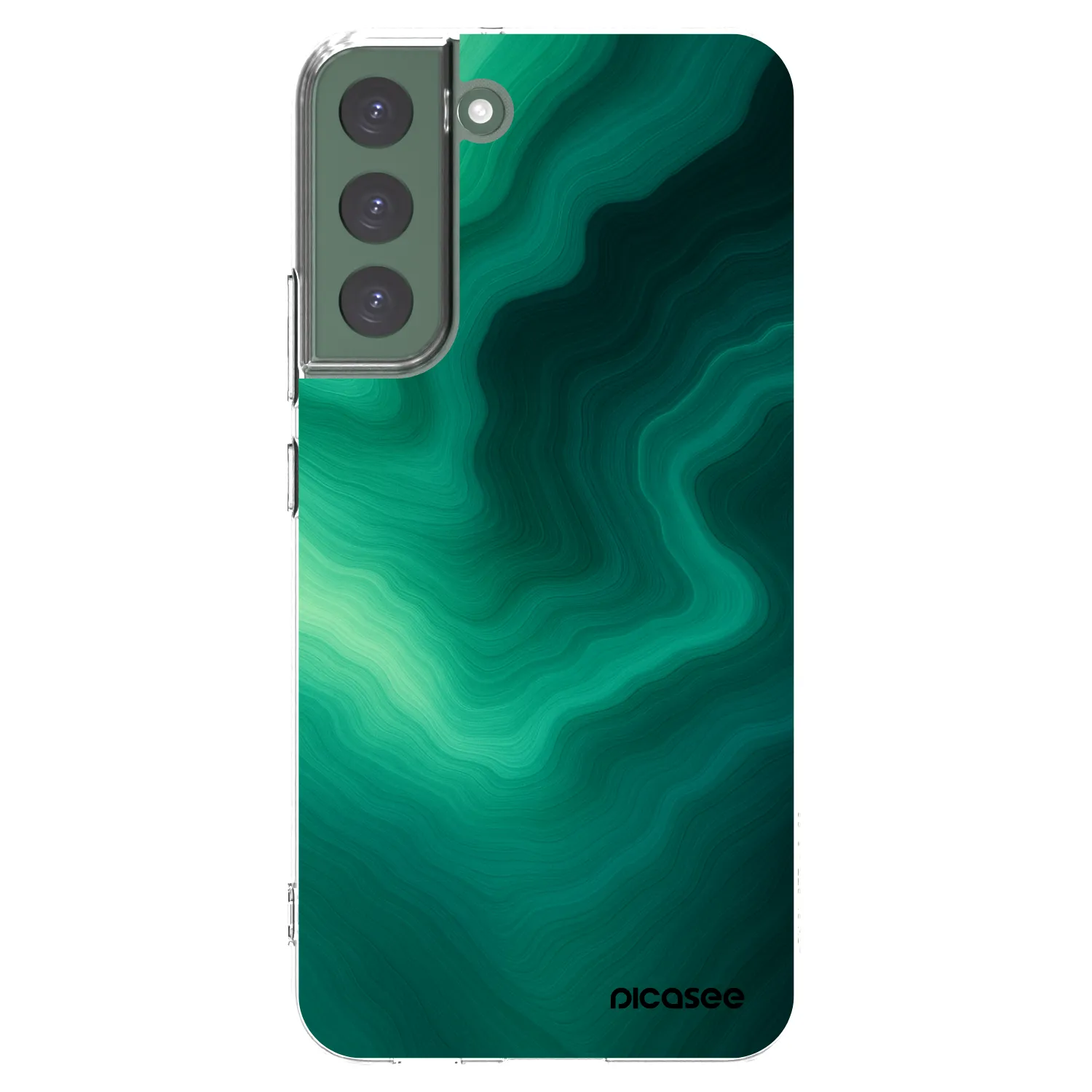 Picasee silikonový průhledný obal pro Samsung Galaxy S22+ 5G - Malachite