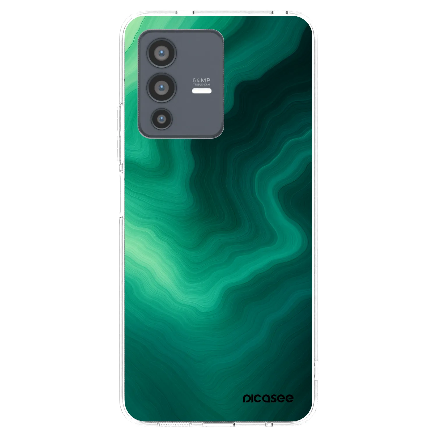 Picasee silikonový průhledný obal pro Vivo V23 5G - Malachite