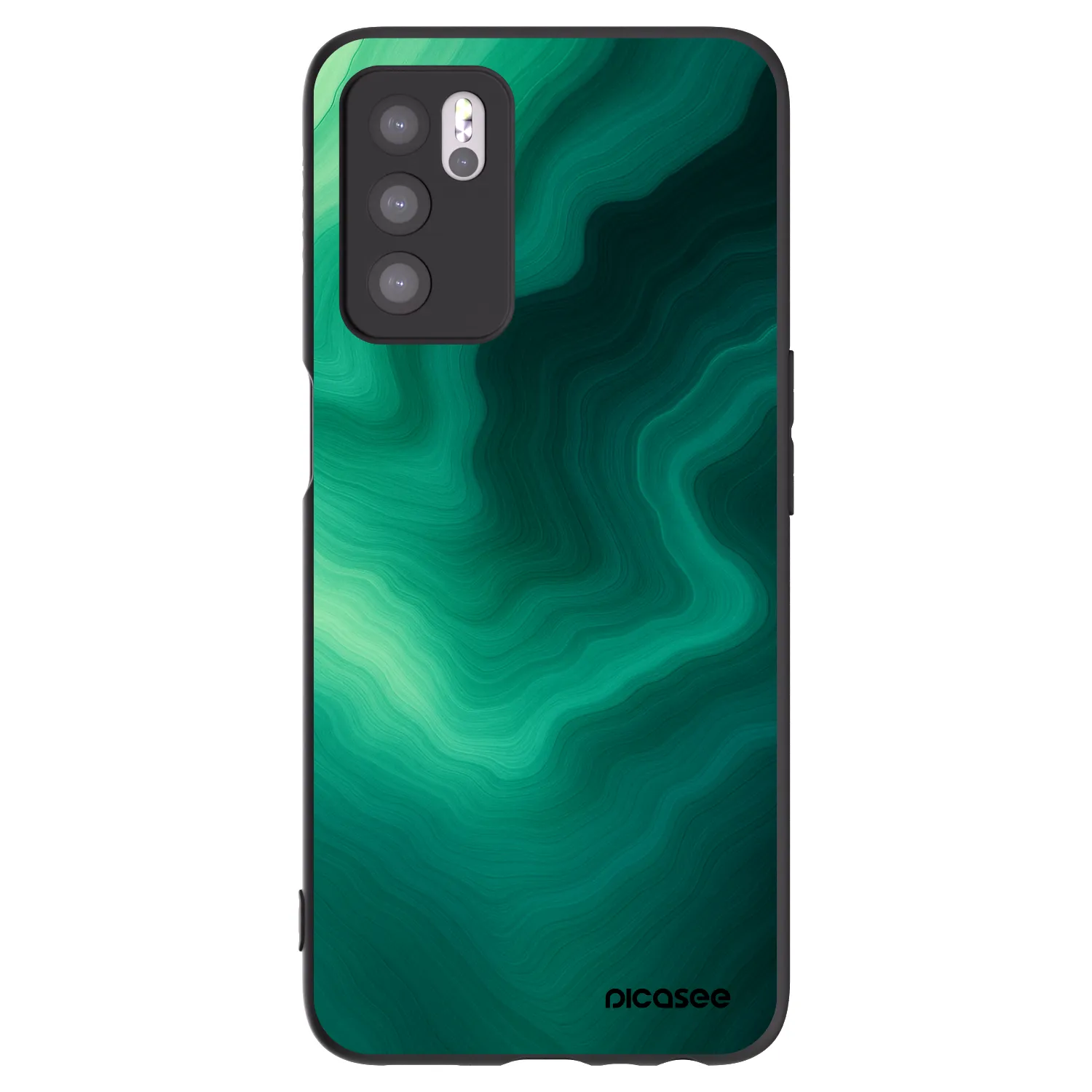 Picasee silikonový černý obal pro OPPO A16s - Malachite