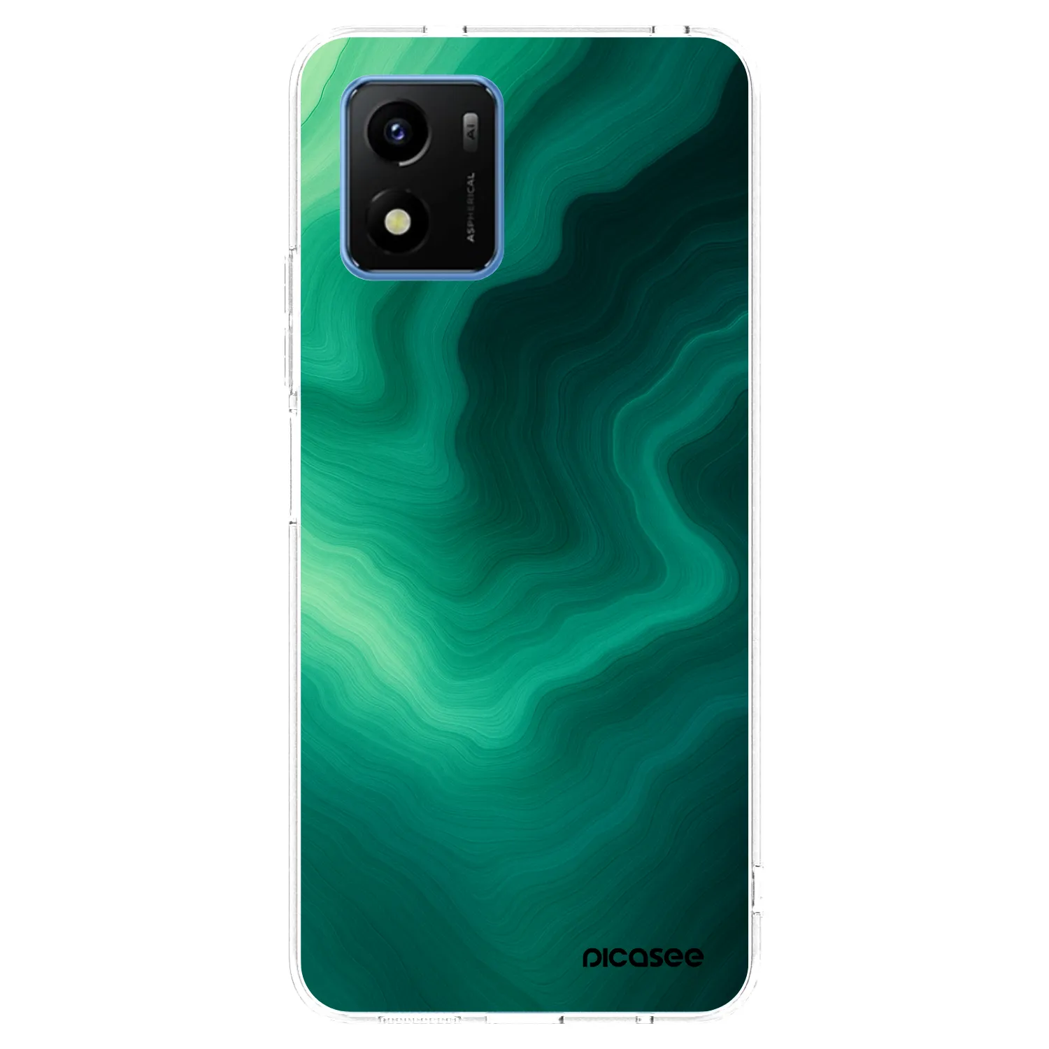 Picasee silikonový průhledný obal pro Vivo Y01 - Malachite