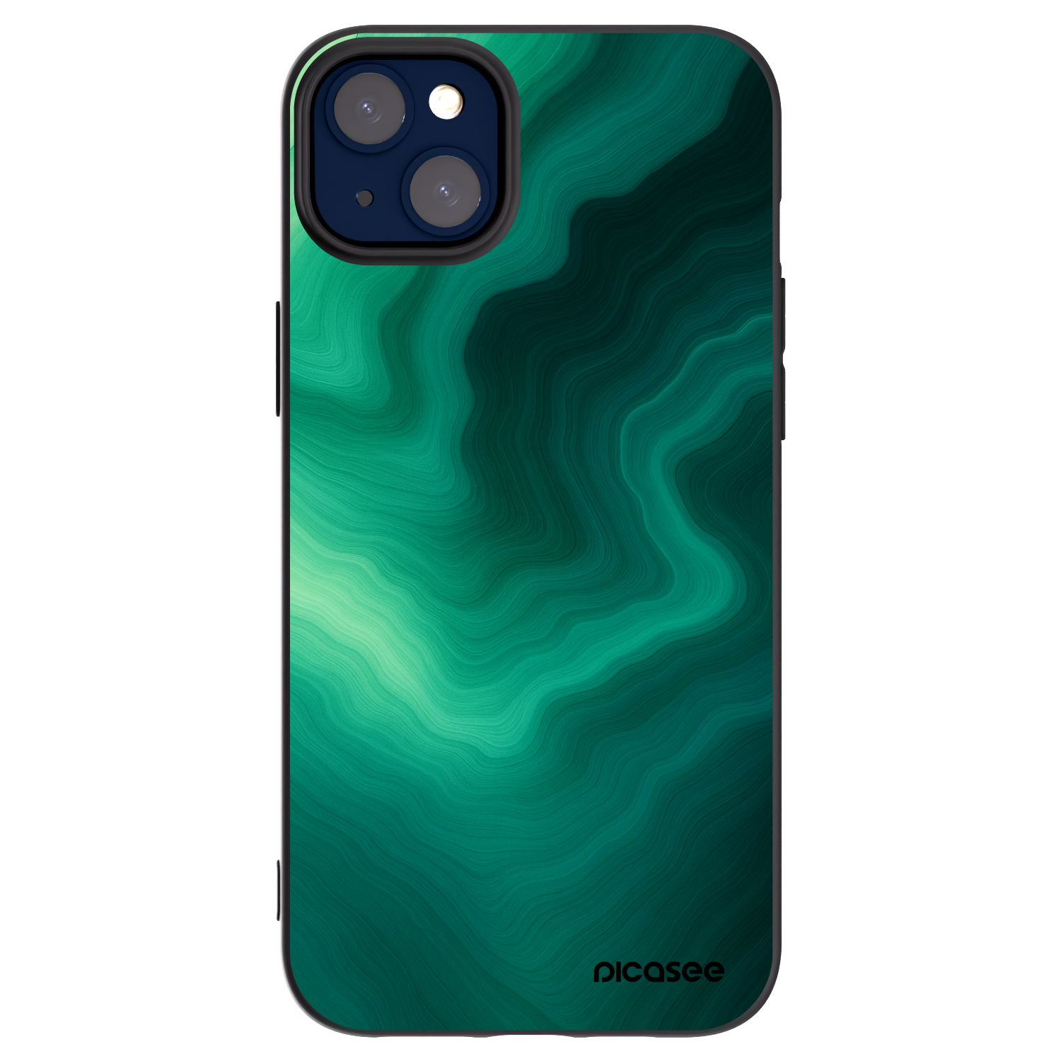 Picasee silikonový černý obal pro Apple iPhone 14 Plus - Malachite