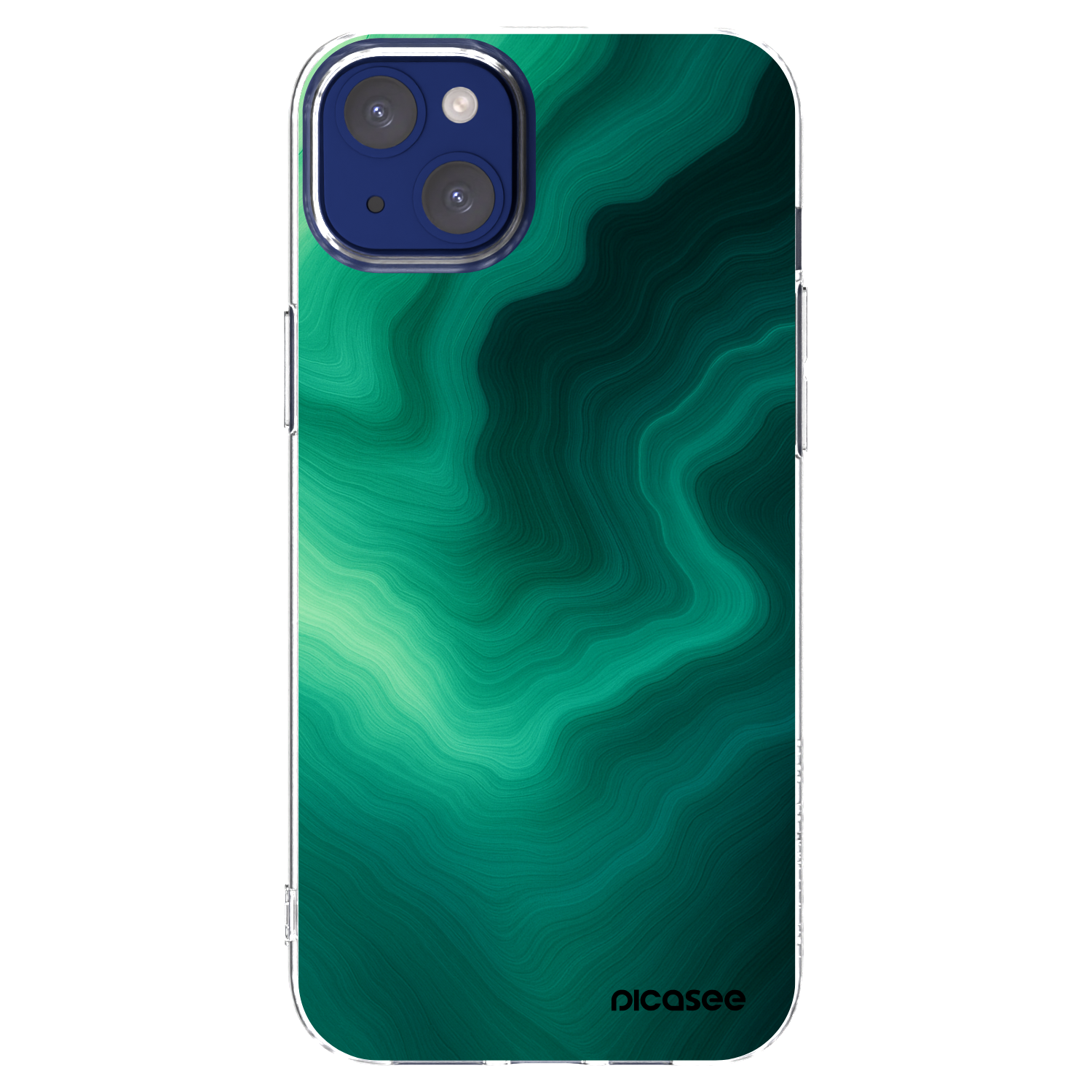 Picasee silikonový průhledný obal pro Apple iPhone 14 Plus - Malachite