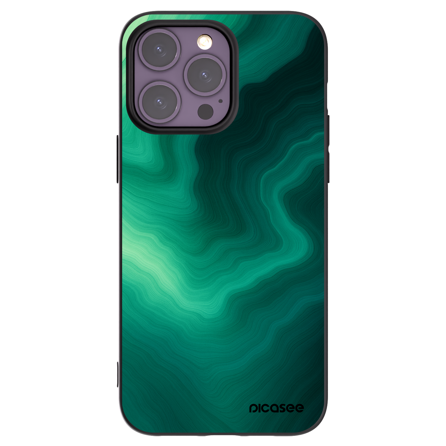 Picasee silikonový černý obal pro Apple iPhone 14 Pro Max - Malachite