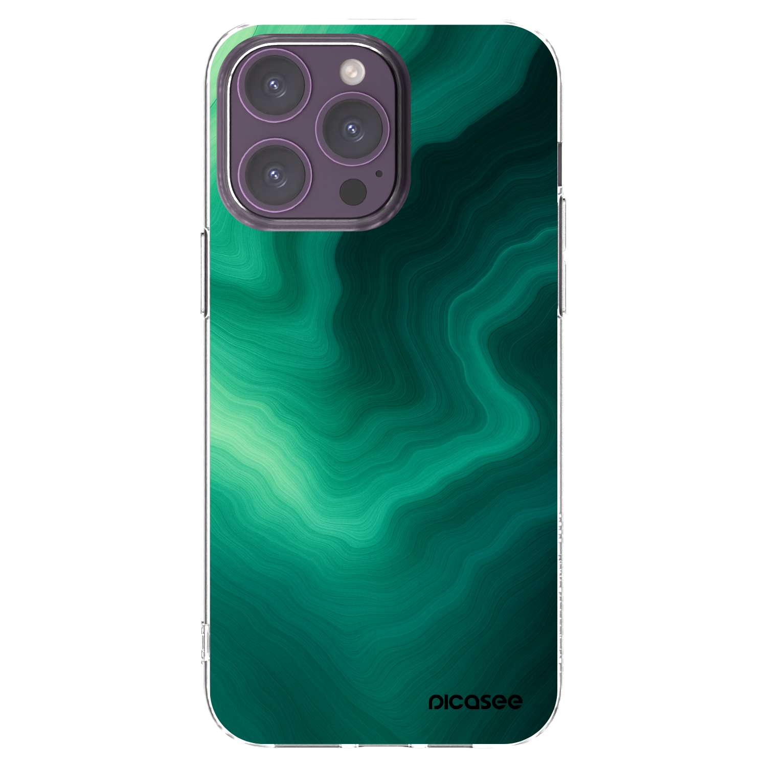 Picasee silikonový průhledný obal pro Apple iPhone 14 Pro Max - Malachite