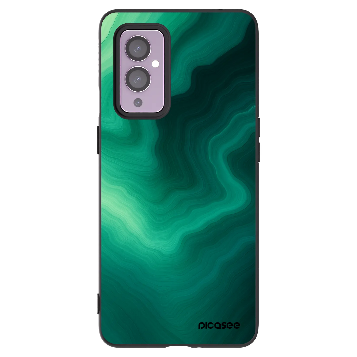 Picasee silikonový černý obal pro OnePlus 9 - Malachite
