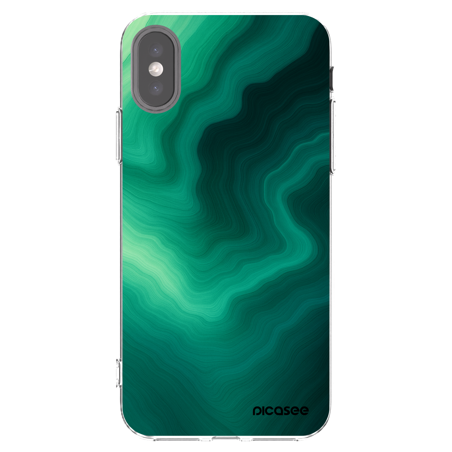 Picasee silikonový průhledný obal pro Apple iPhone X/XS - Malachite
