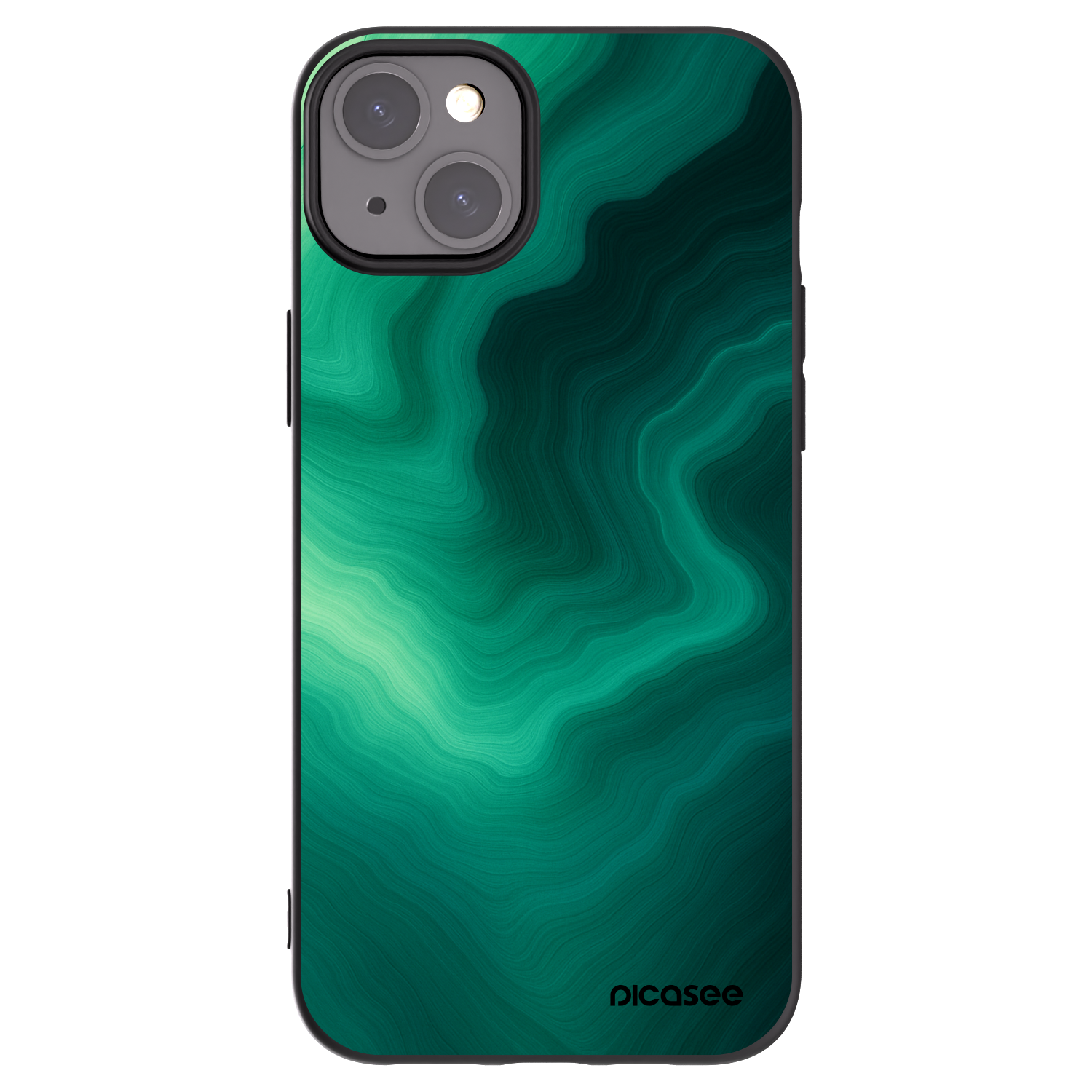 Picasee silikonový černý obal pro Apple iPhone 15 Plus - Malachite