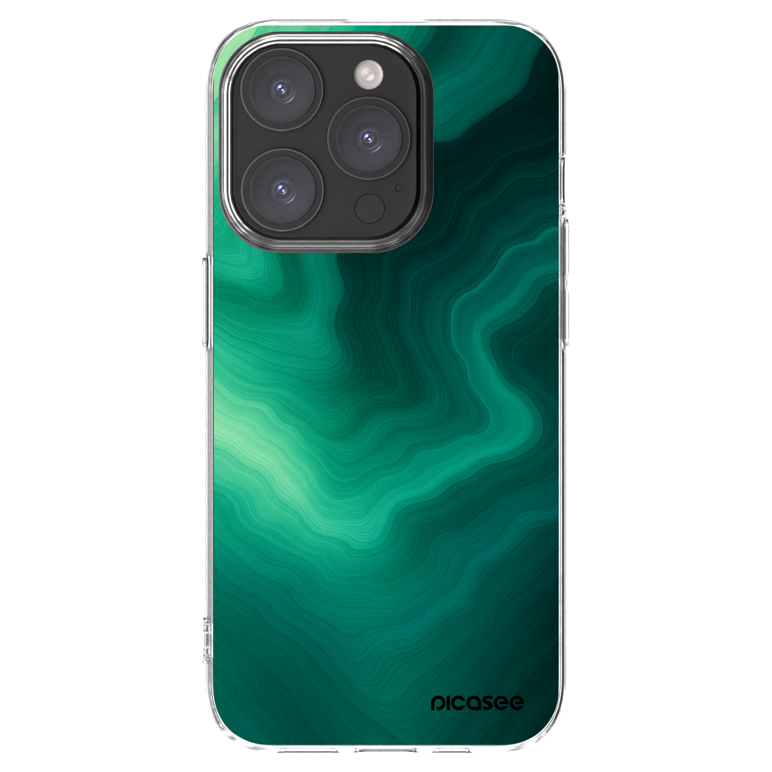 Picasee silikonový průhledný obal pro Apple iPhone 15 Pro - Malachite