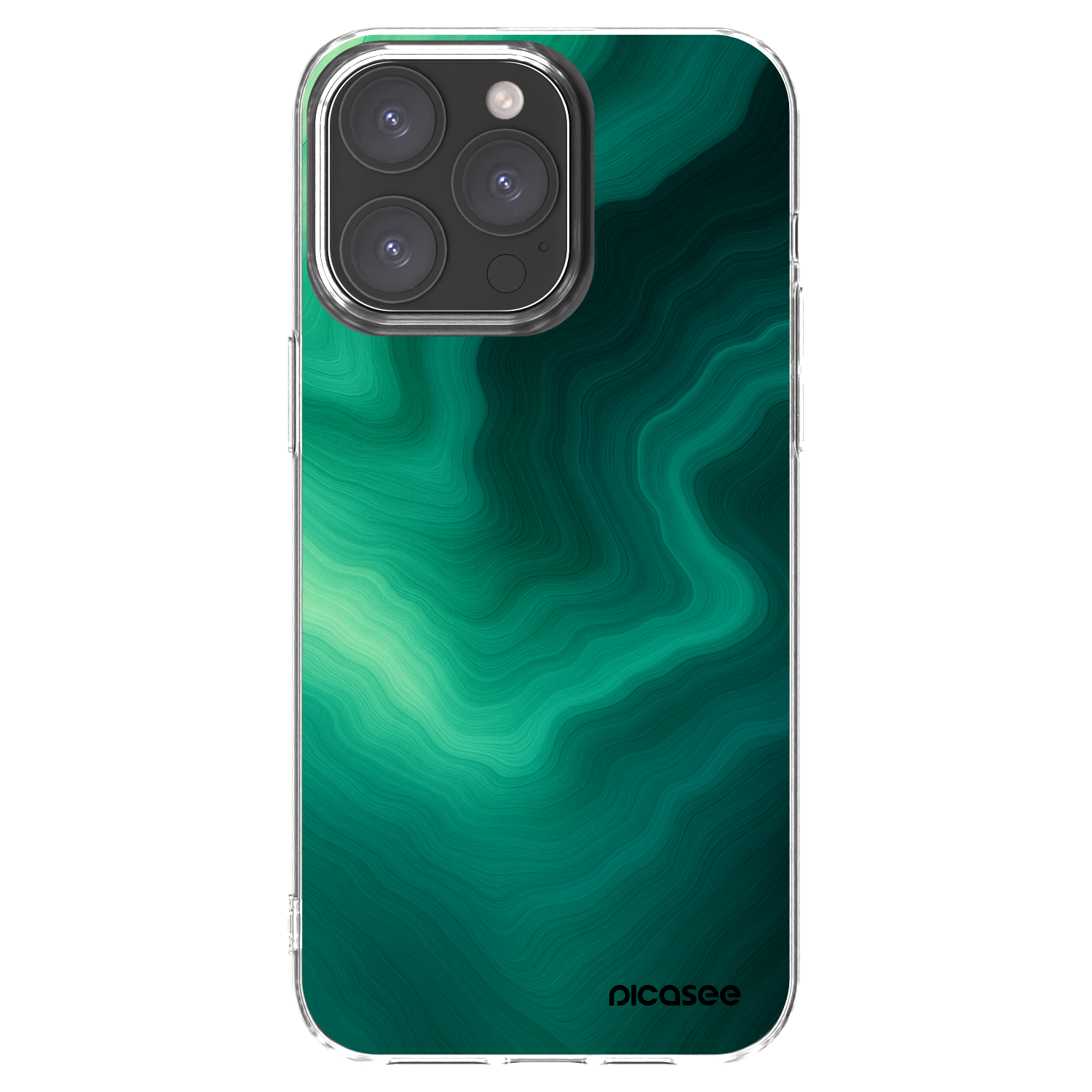 Picasee silikonový průhledný obal pro Apple iPhone 15 Pro Max - Malachite
