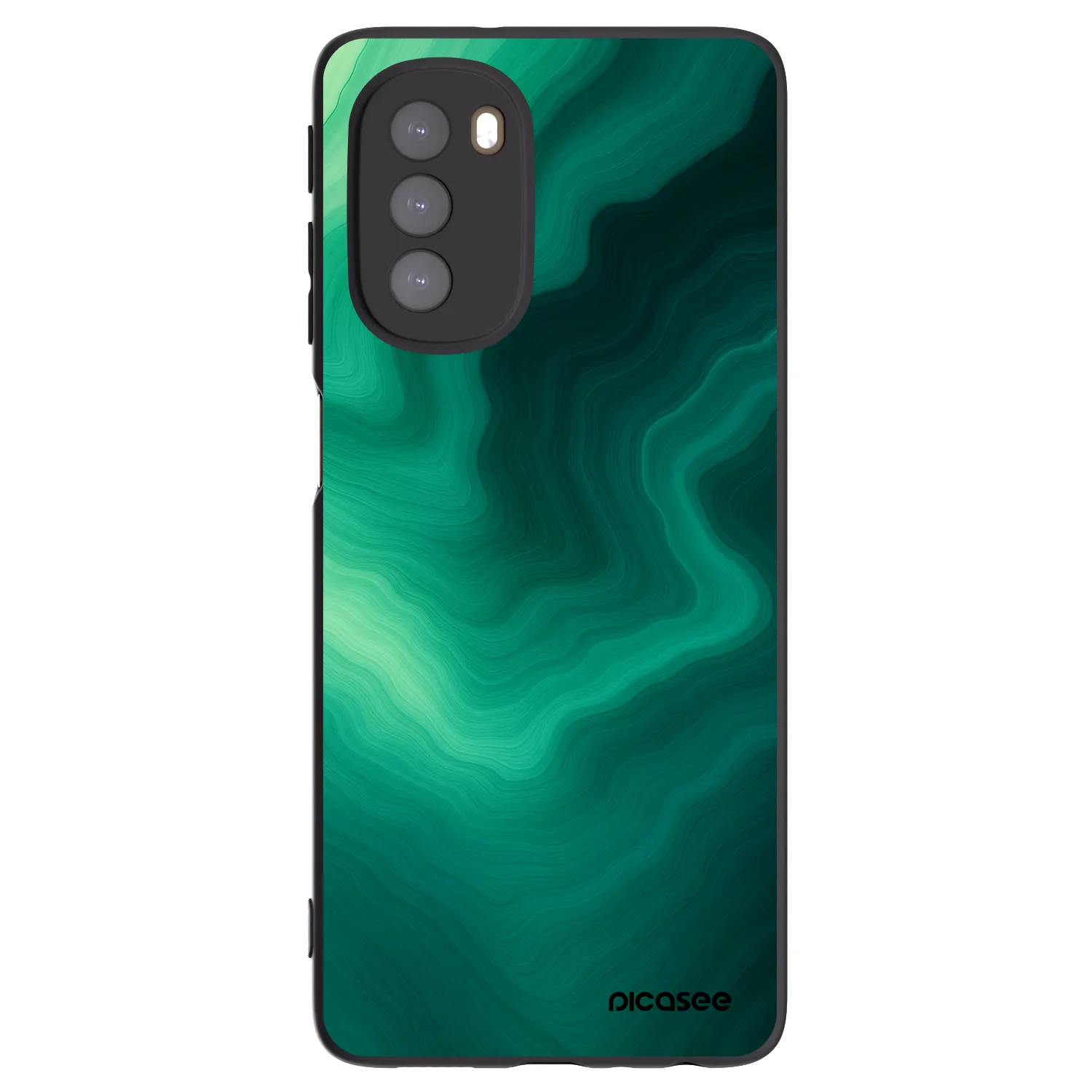 Picasee silikonový černý obal pro Motorola Moto G51 - Malachite