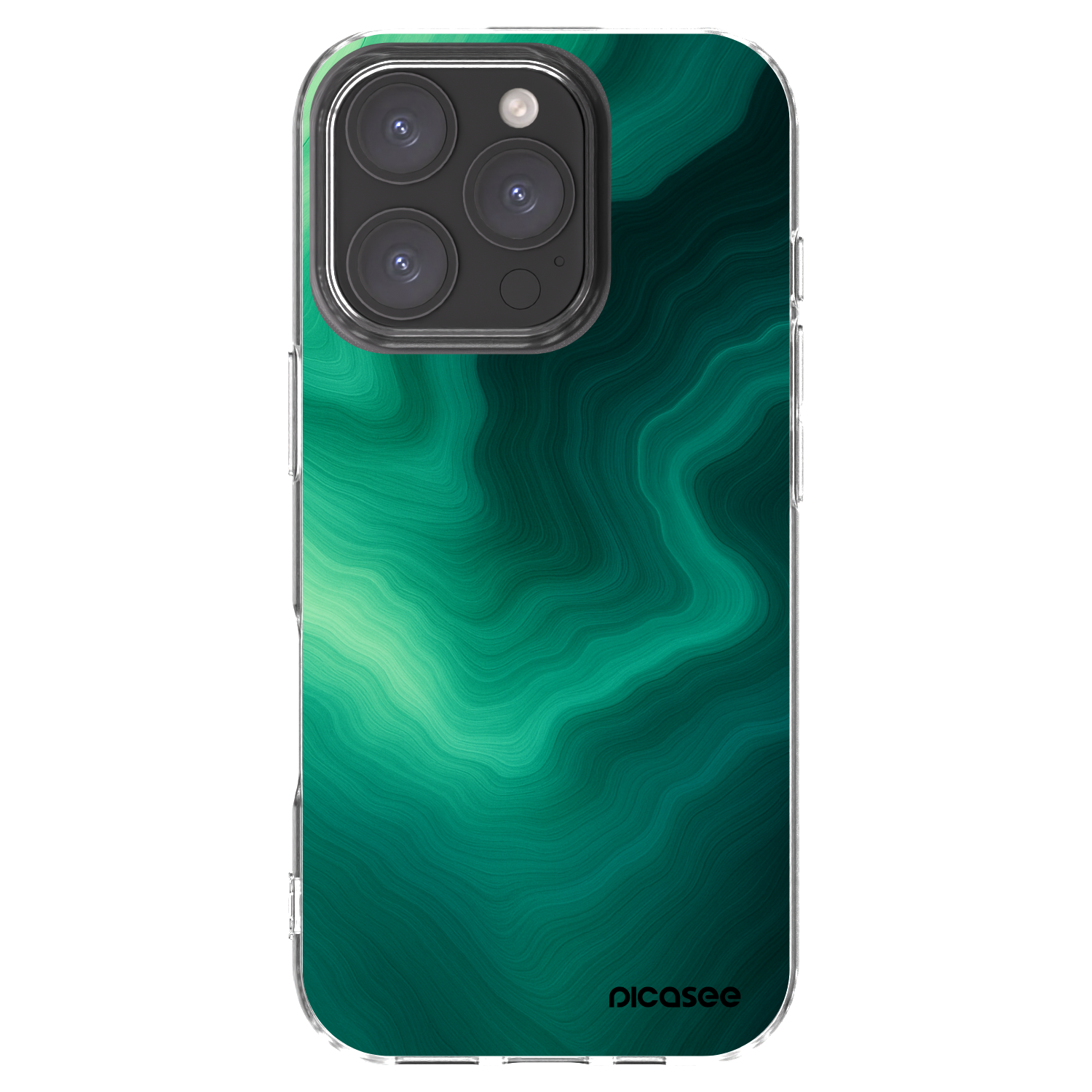 Picasee silikonový průhledný obal pro Apple iPhone 16 Pro - Malachite