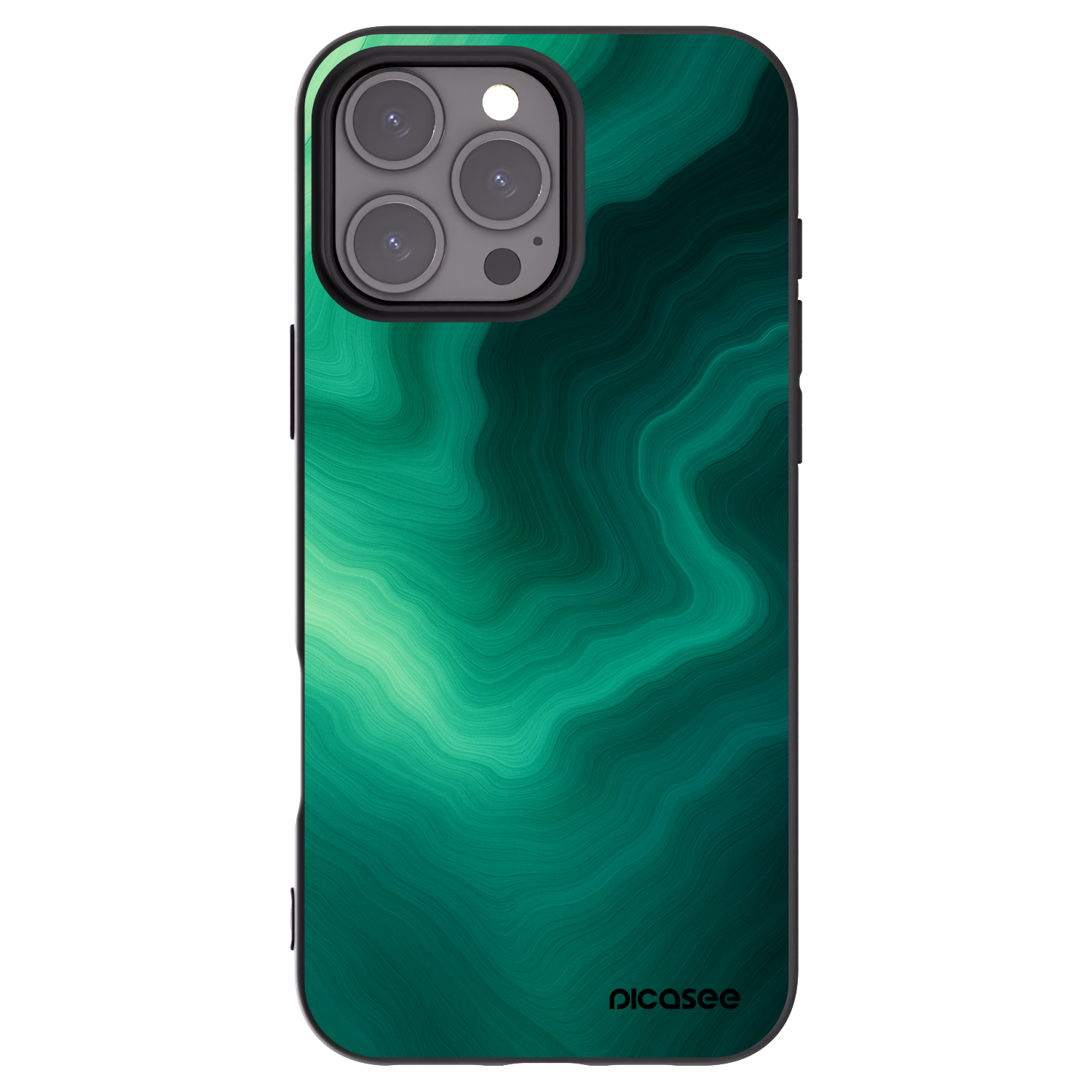 Picasee silikonový černý obal pro Apple iPhone 16 Pro Max - Malachite