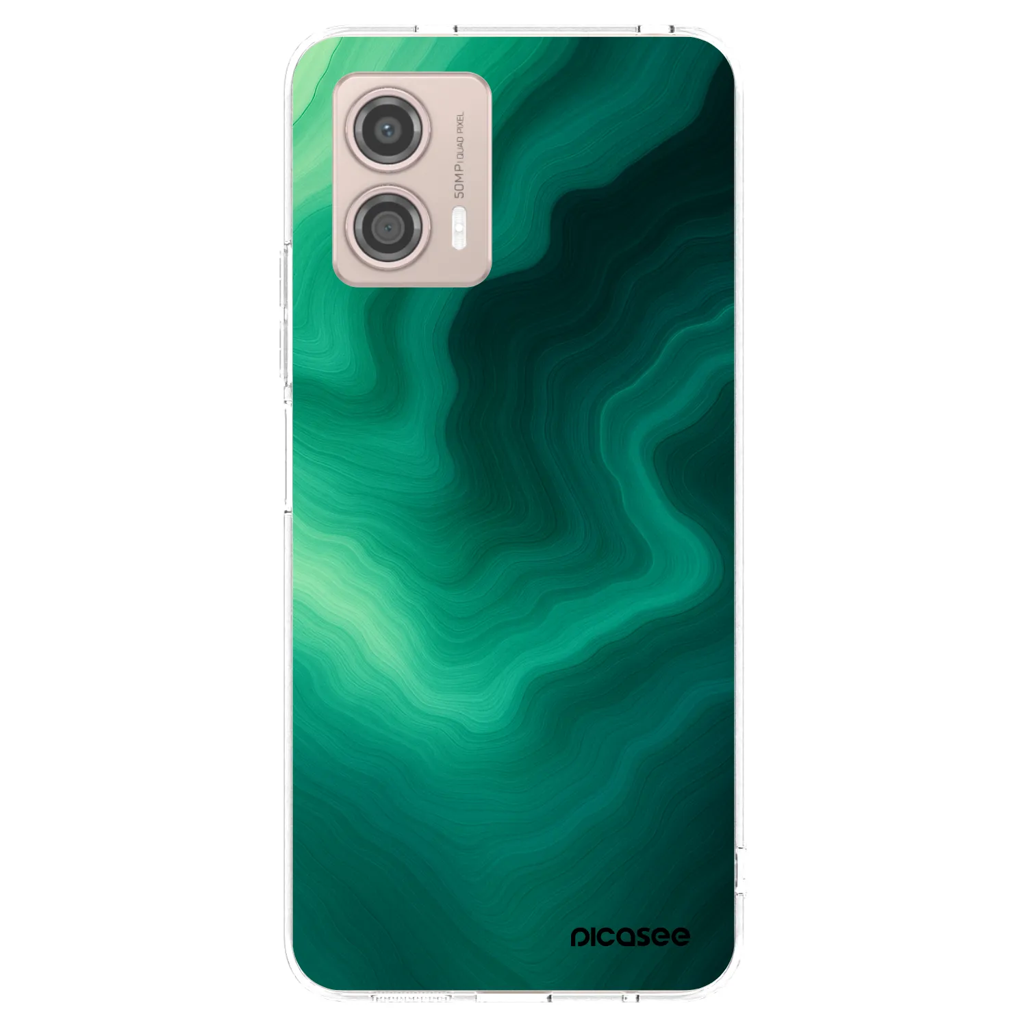Picasee silikonový průhledný obal pro Motorola Moto G53 5G - Malachite