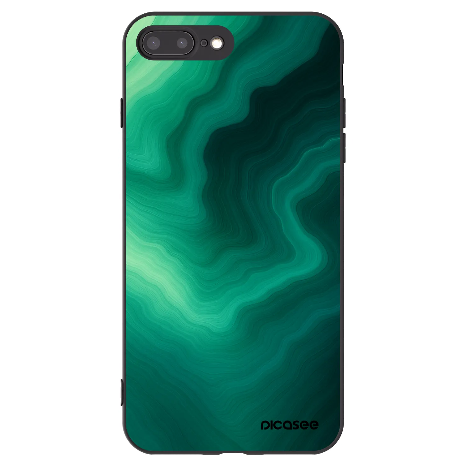 Picasee silikonový černý obal pro Apple iPhone 8 Plus - Malachite