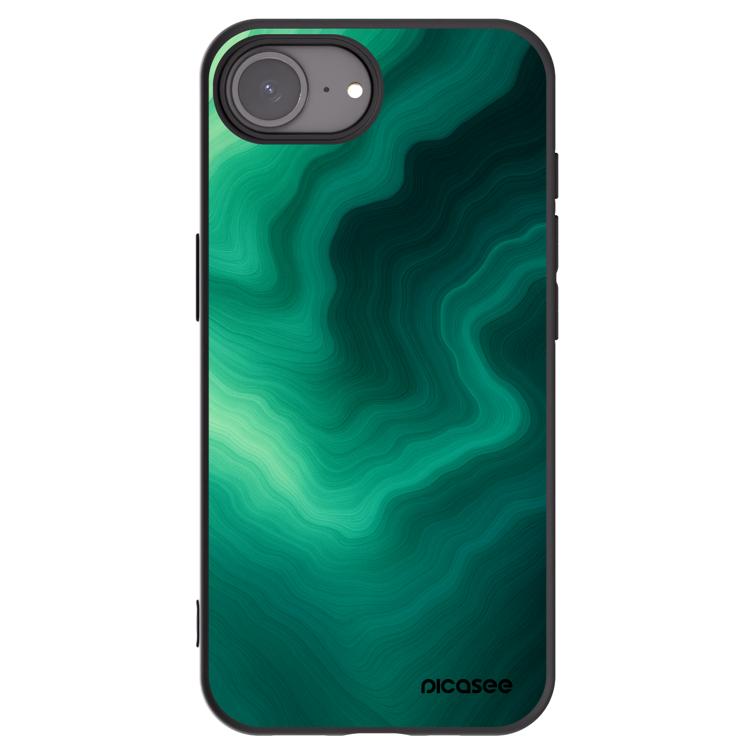 Picasee silikonový černý obal pro Apple iPhone 16e - Malachite