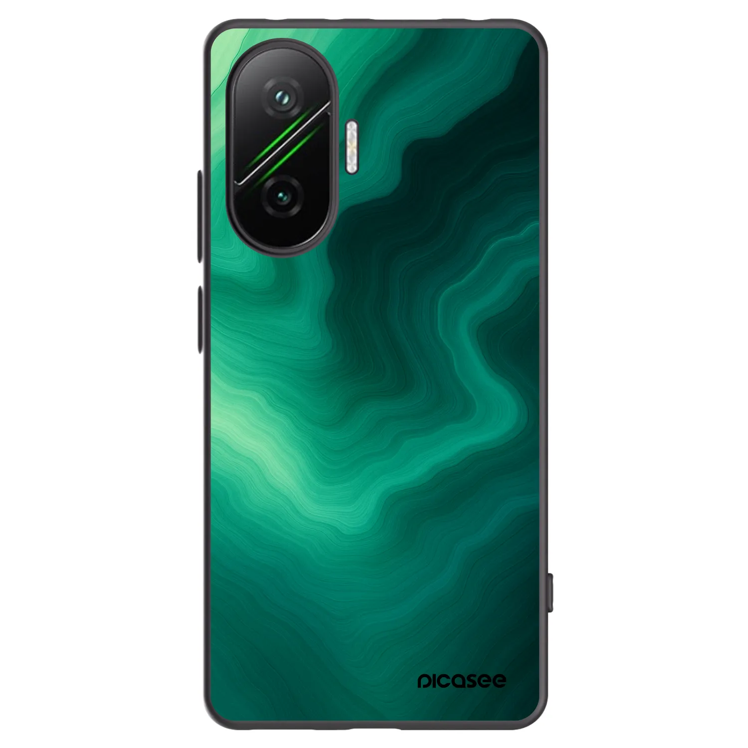 Picasee silikonový černý obal pro Xiaomi Poco F7 5G - Malachite