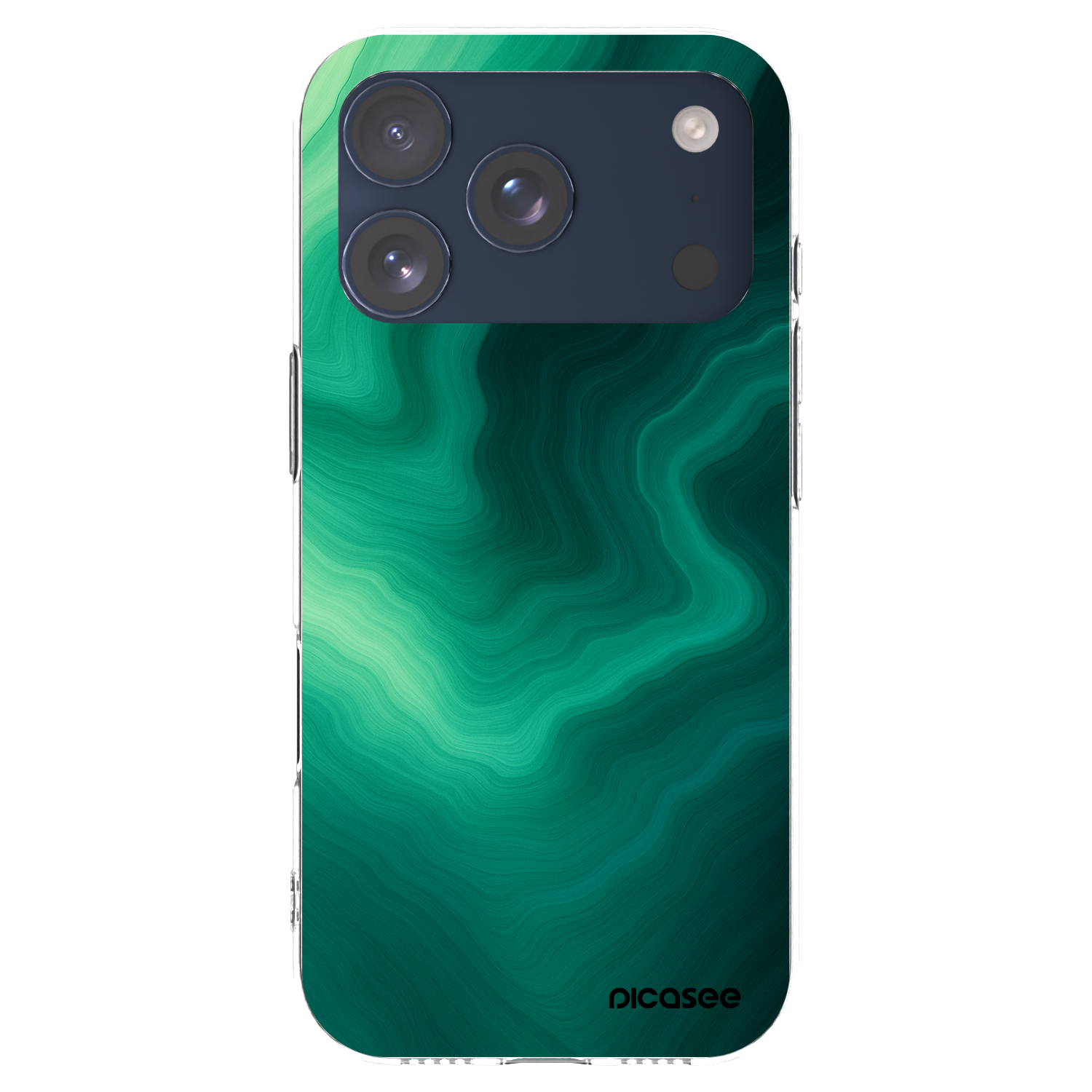 Picasee silikonový průhledný obal pro Apple iPhone 17 Pro - Malachite
