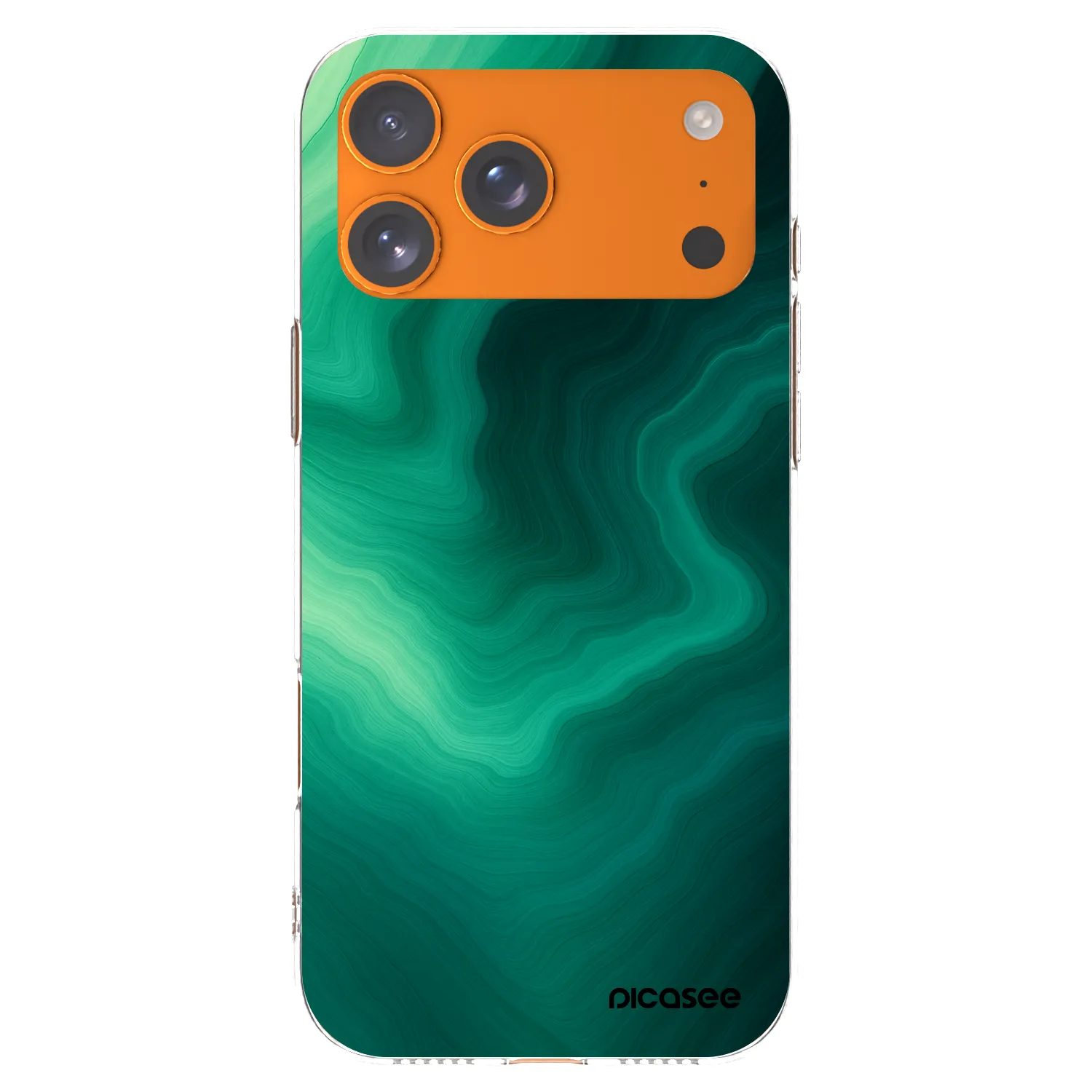 Picasee silikonový průhledný obal pro Apple iPhone 17 Pro Max - Malachite