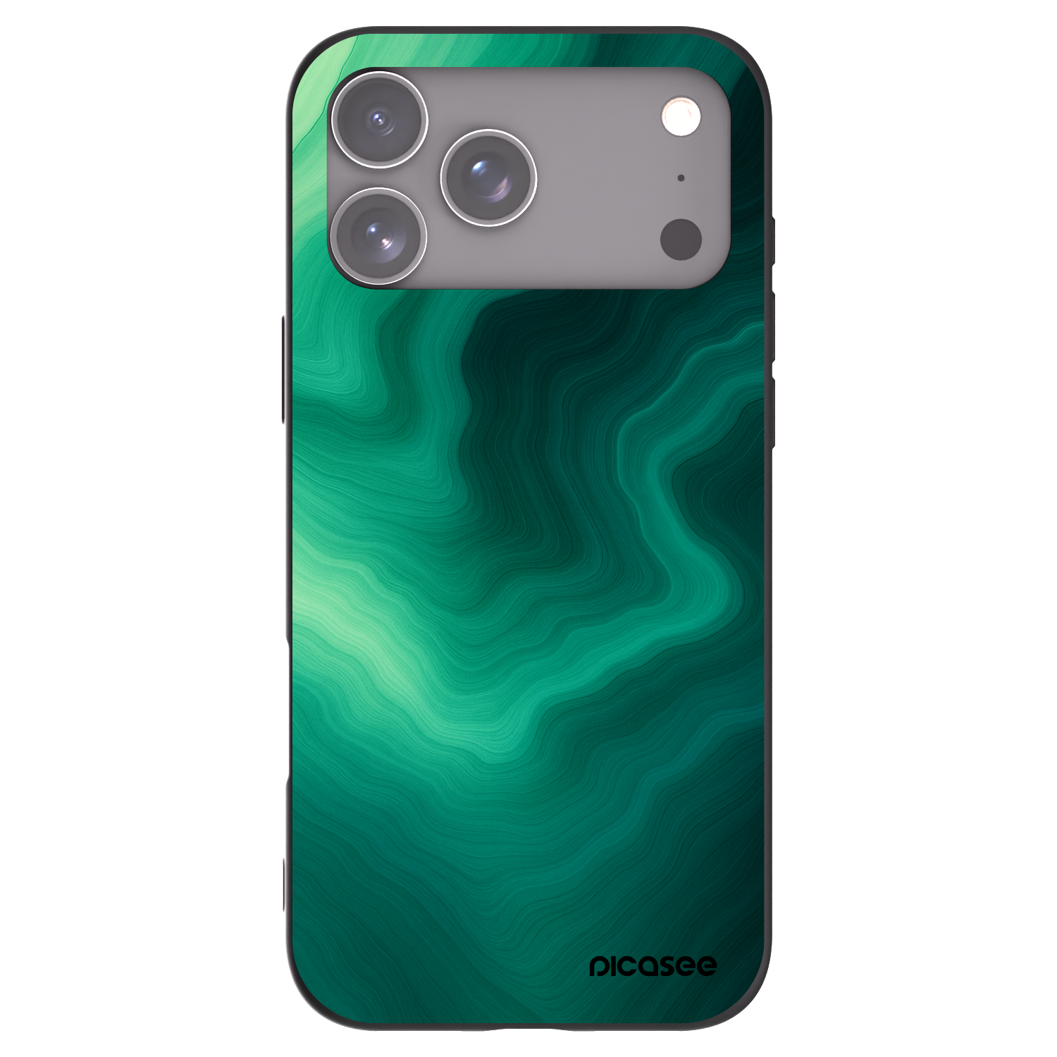 Picasee silikonový černý obal pro Apple iPhone 17 Pro Max - Malachite