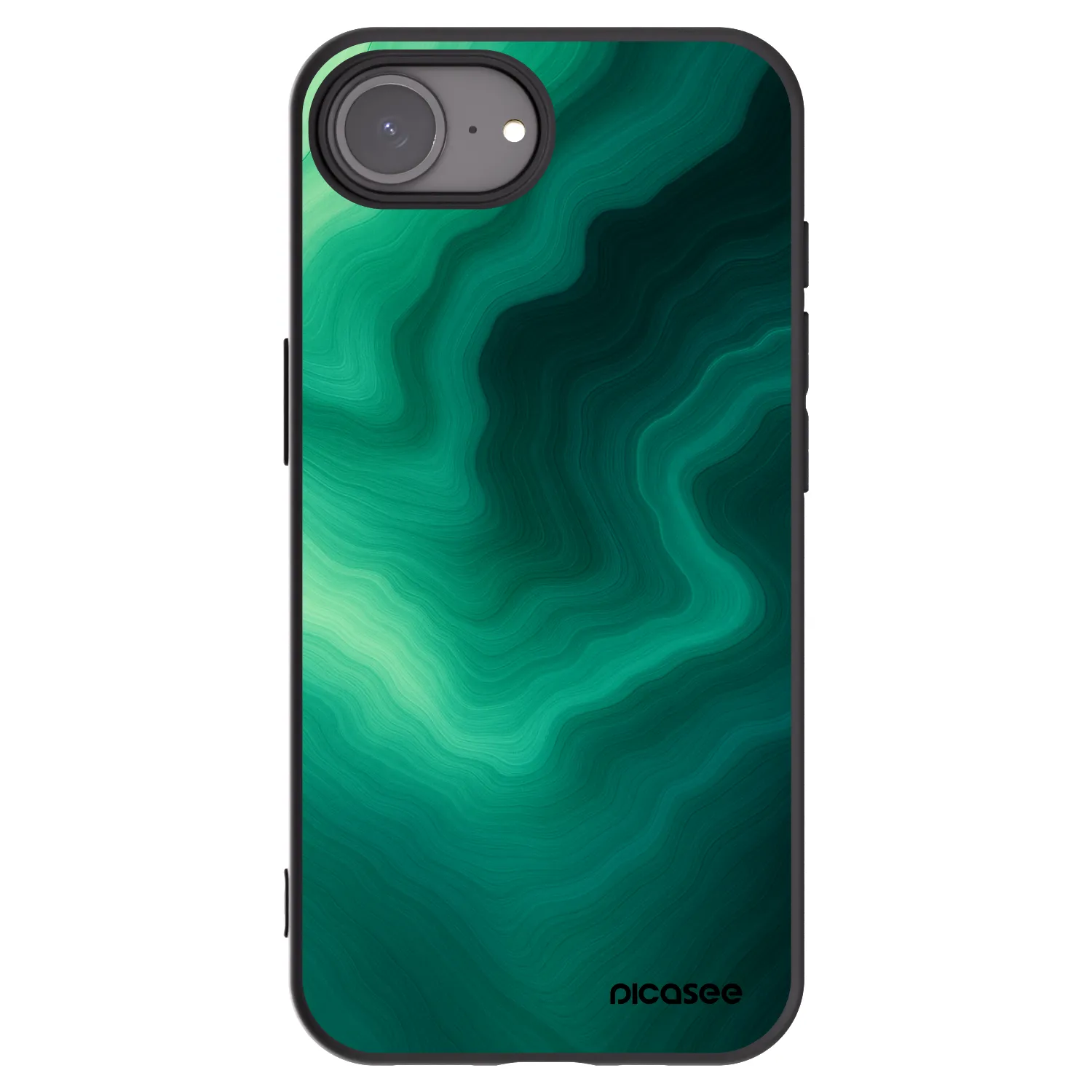 Picasee silikonový černý obal pro Apple iPhone 17e - Malachite